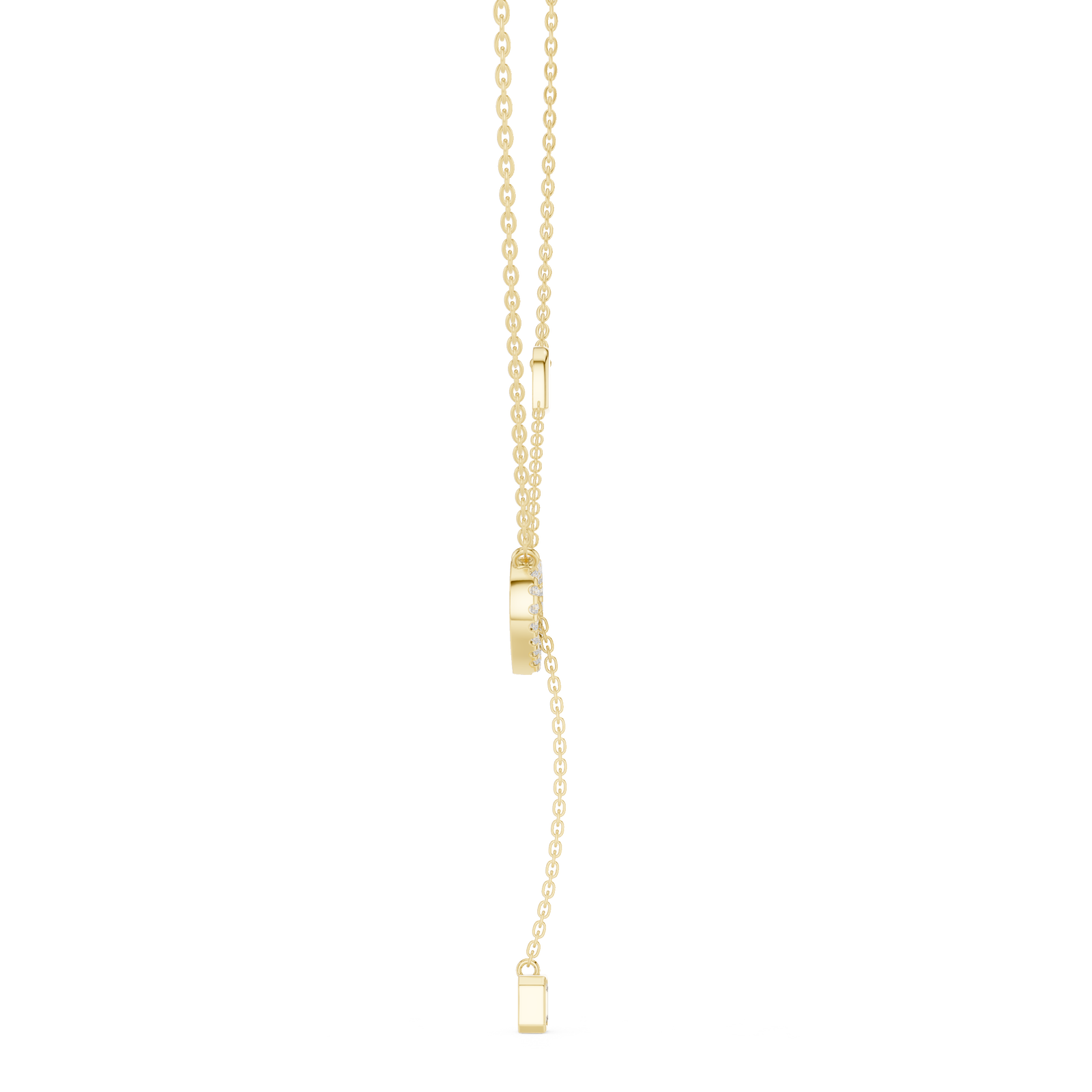  Gold Endless Bond Heart Accent Pendant Side View
