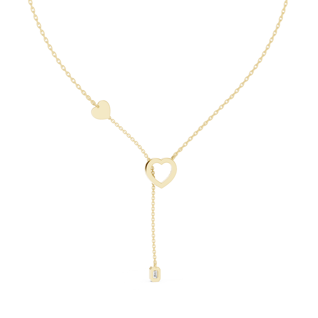Gold Endless Bond Heart Accent Pendant Right View