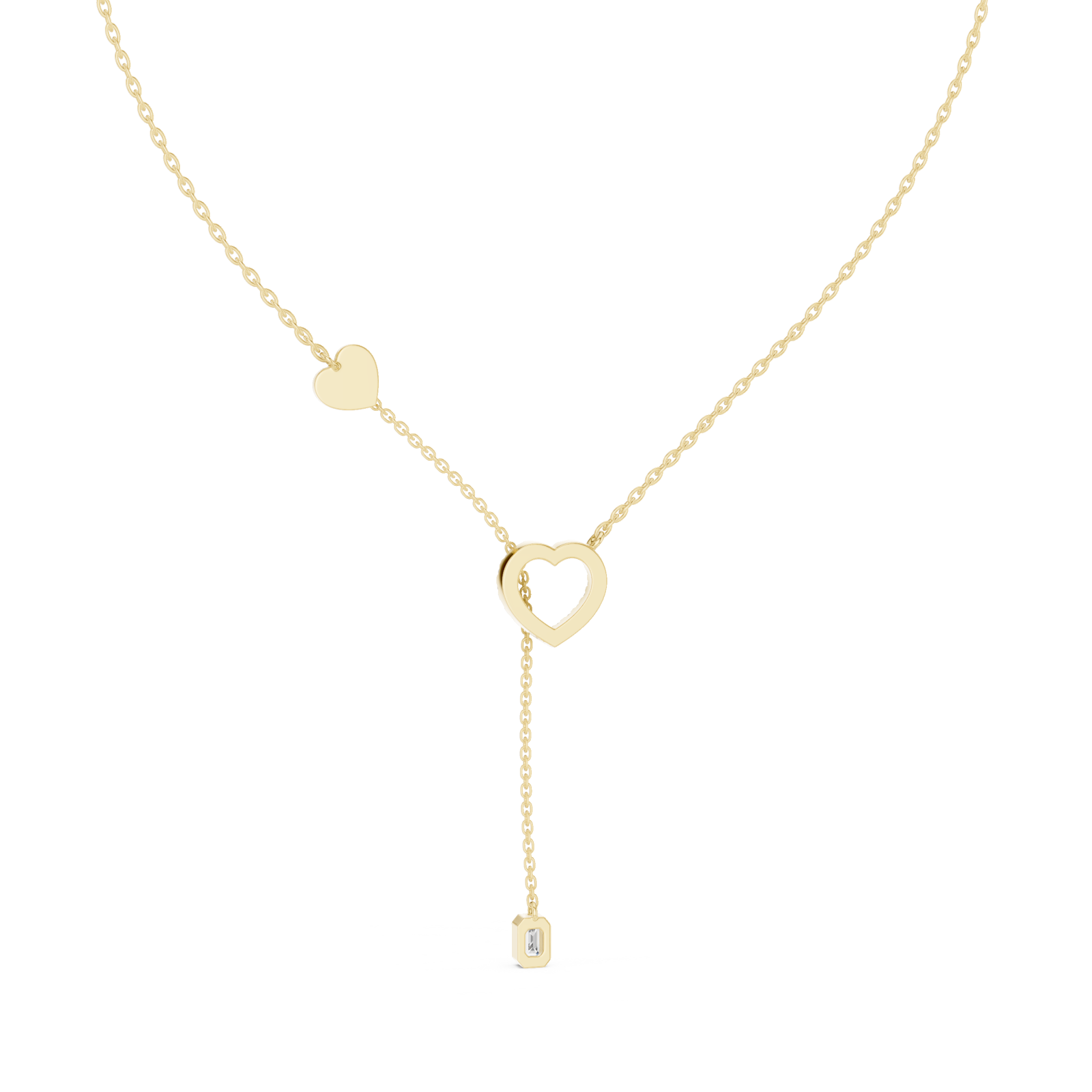  Gold Endless Bond Heart Accent Pendant Front View