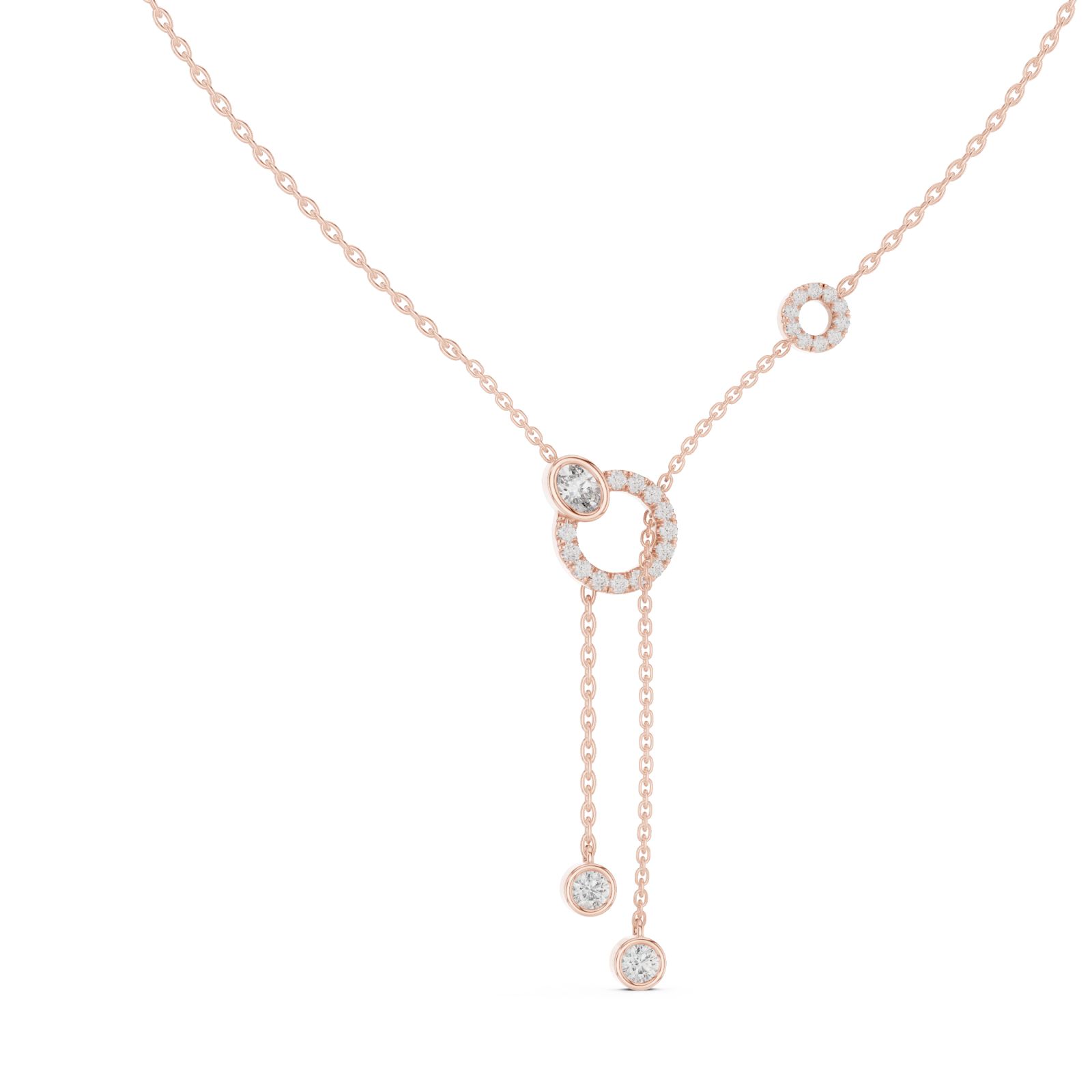  Rose Gold Gliding Radiance Y Pendant Left View