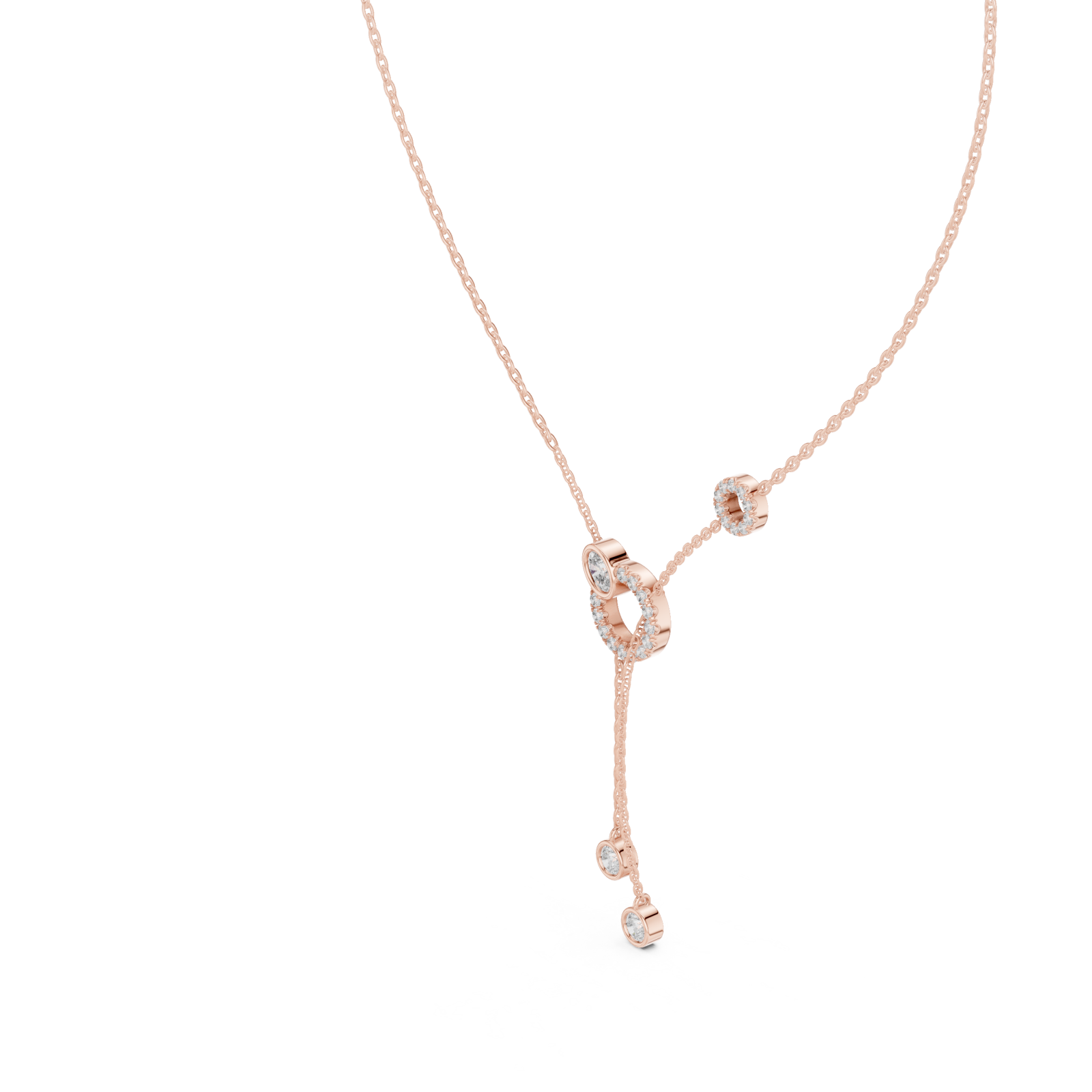  Rose Gold Gliding Radiance Y Pendant Right View