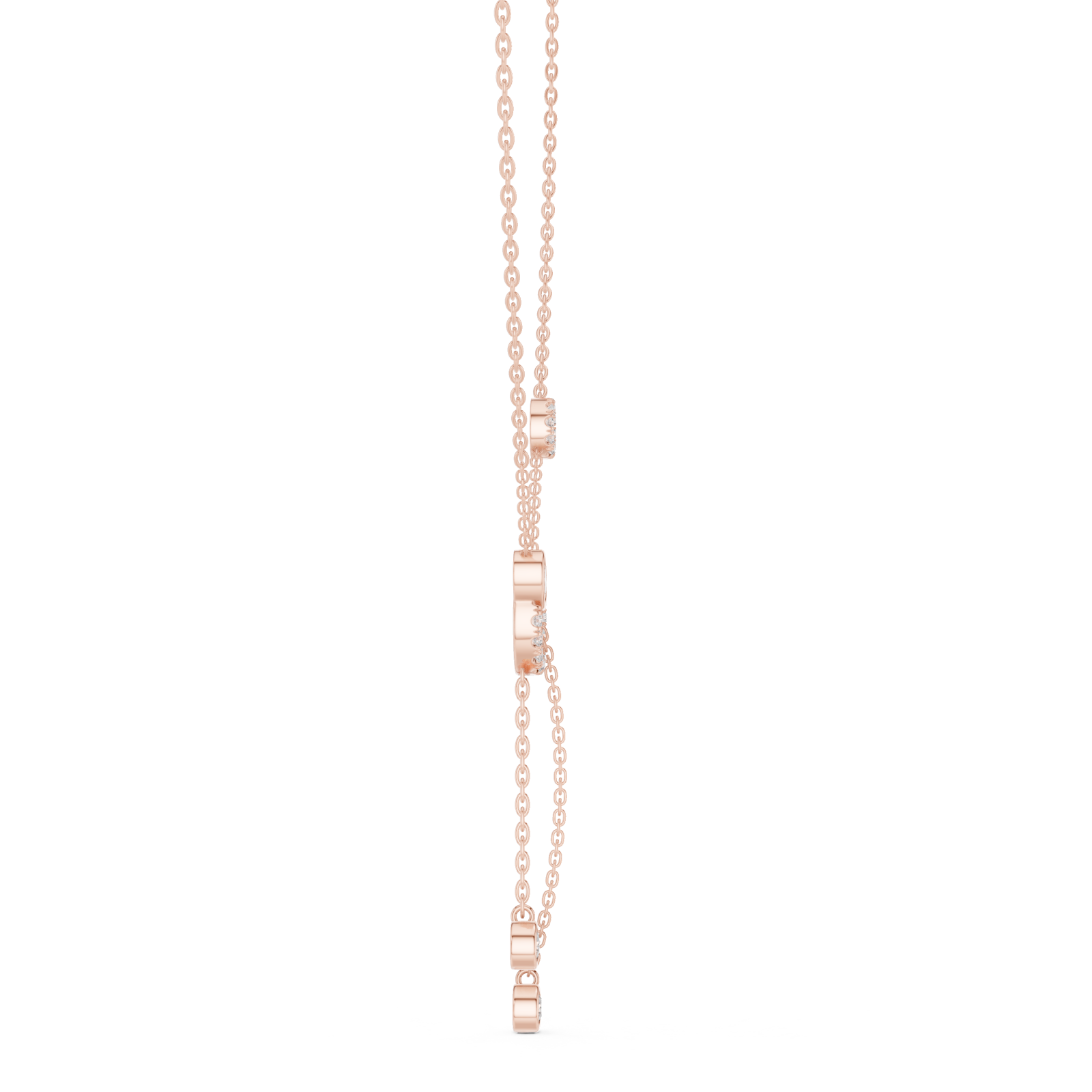  Rose Gold Gliding Radiance Y Pendant Side View