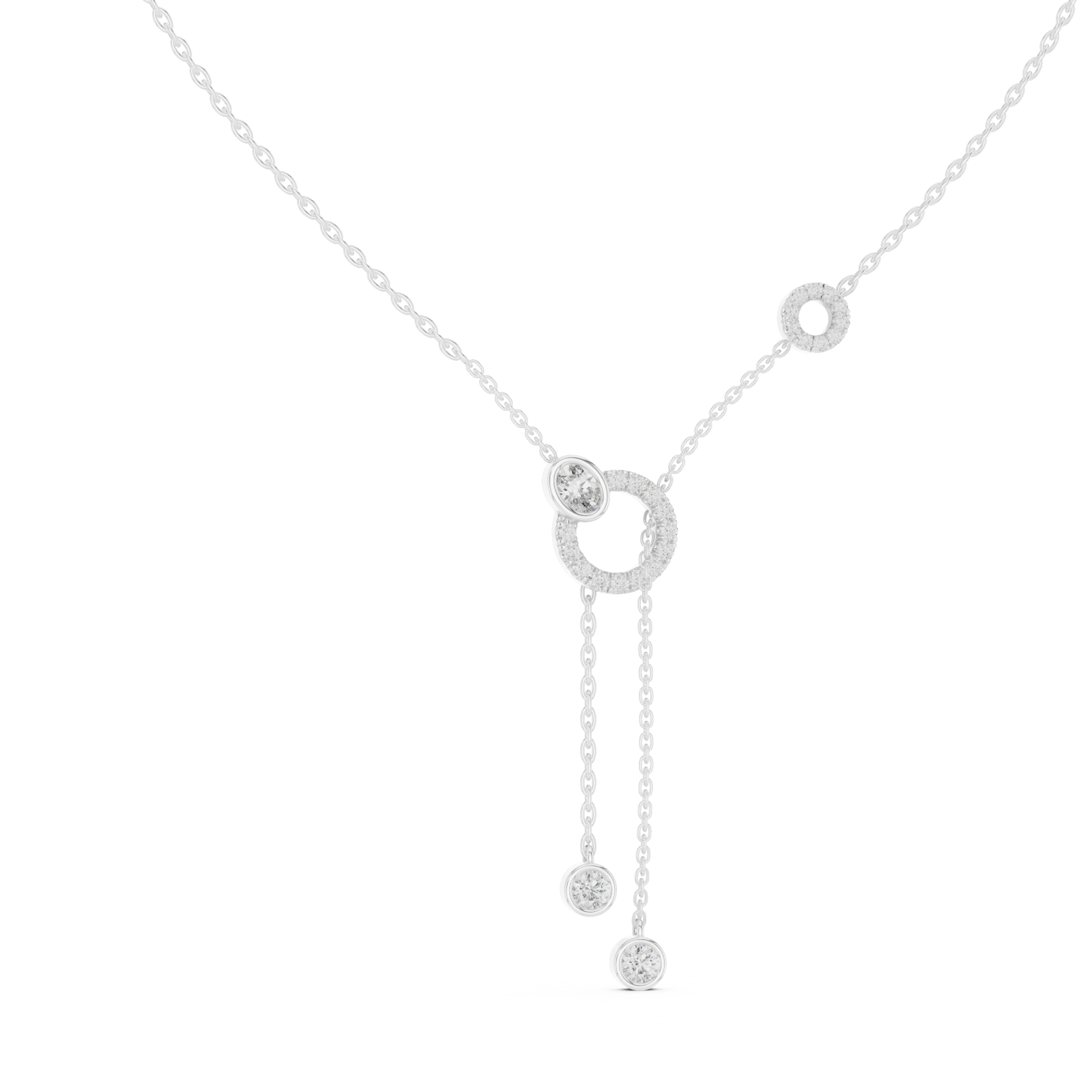  White Gold Gliding Radiance Y Pendant Left View