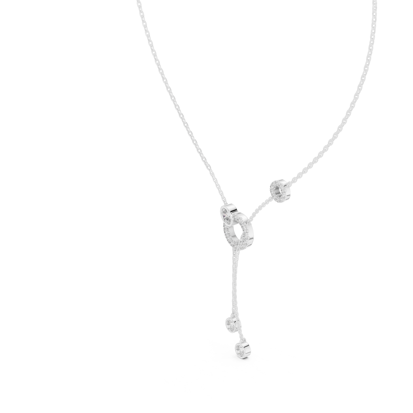  White Gold Gliding Radiance Y Pendant Right View