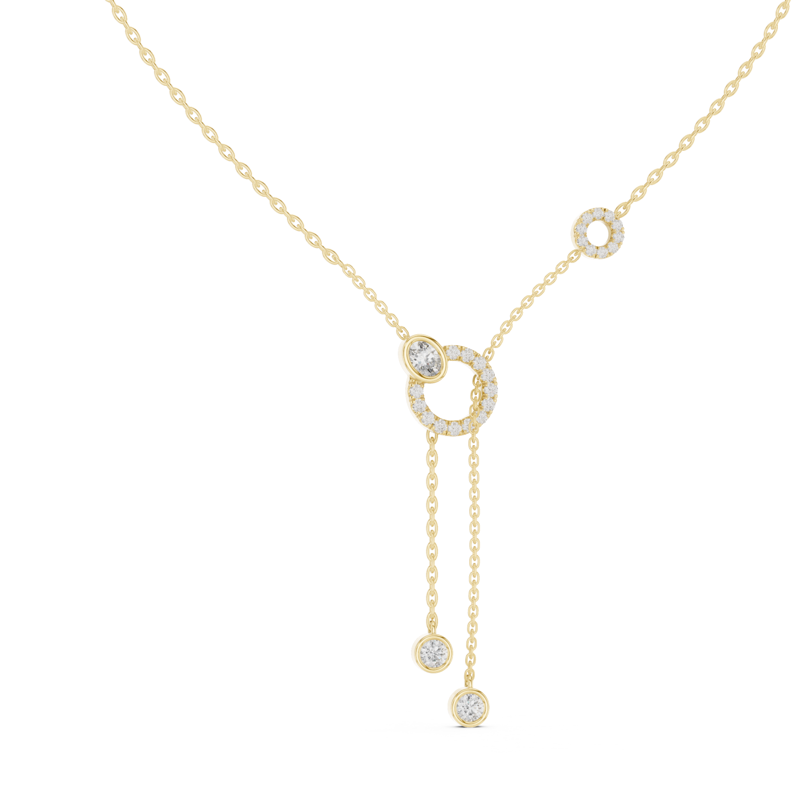  Gold Gliding Radiance Y Pendant Left View