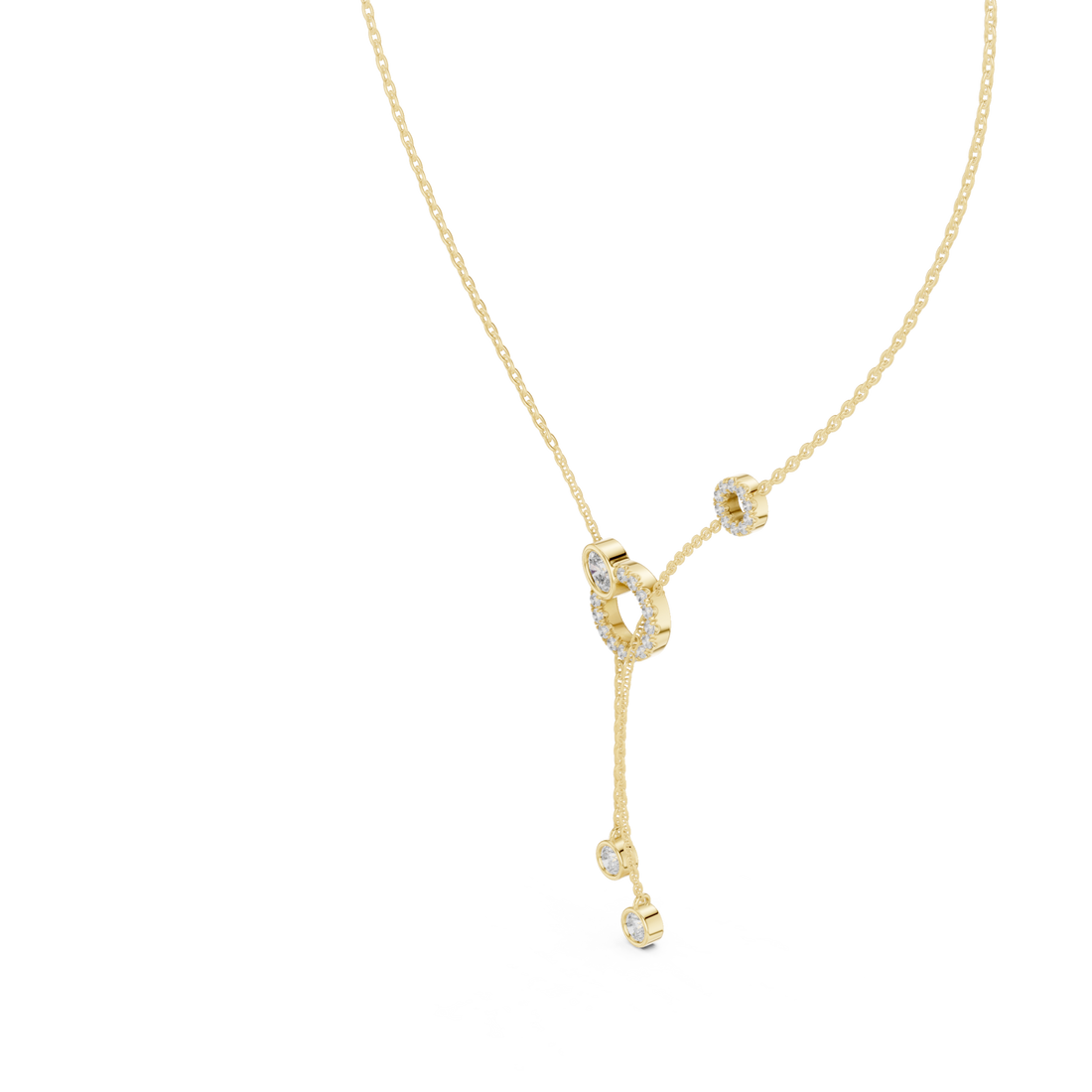Gold Gliding Radiance Y Pendant Right View