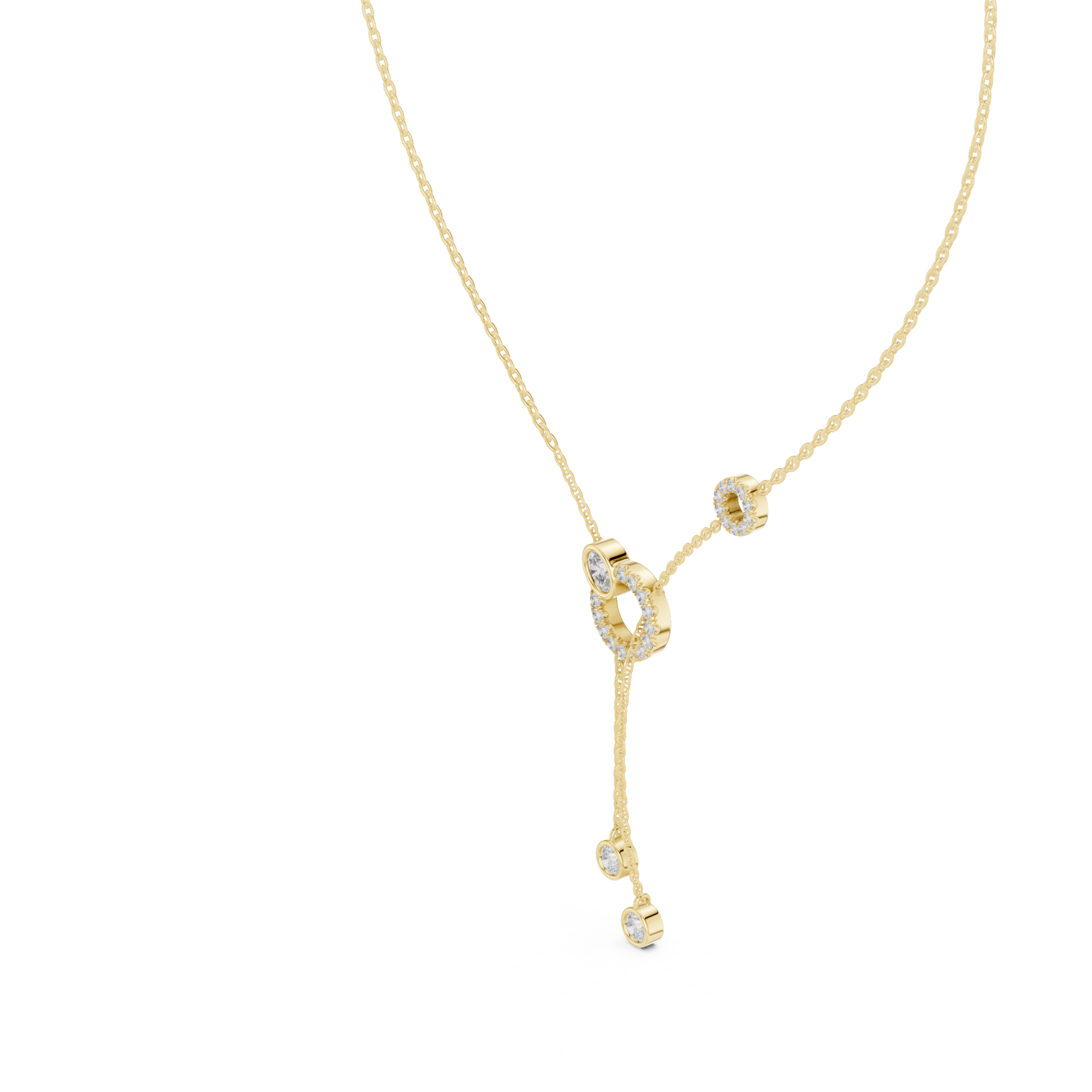 Gold Gliding Radiance Y Pendant Right View