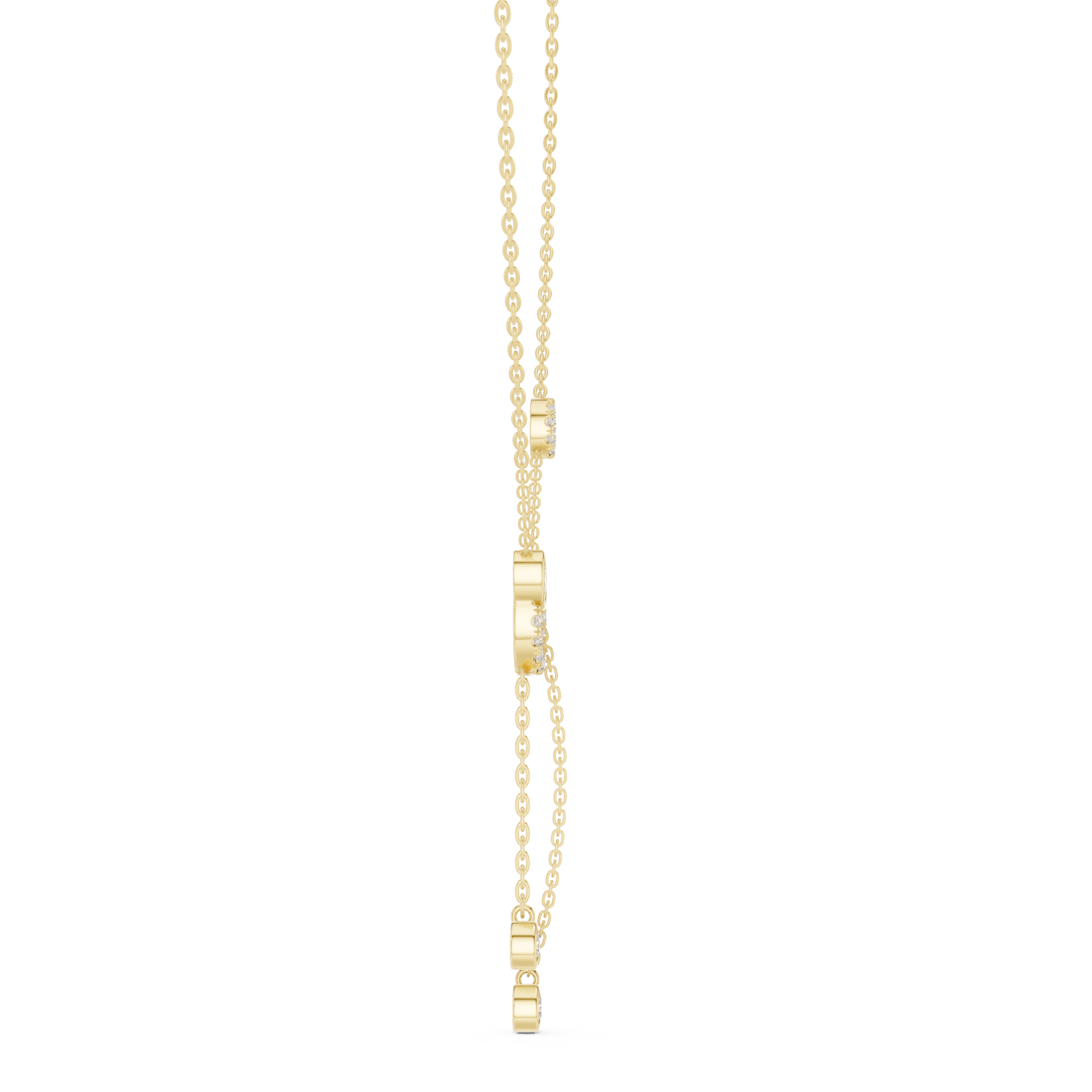  Gold Gliding Radiance Y Pendant Side View
