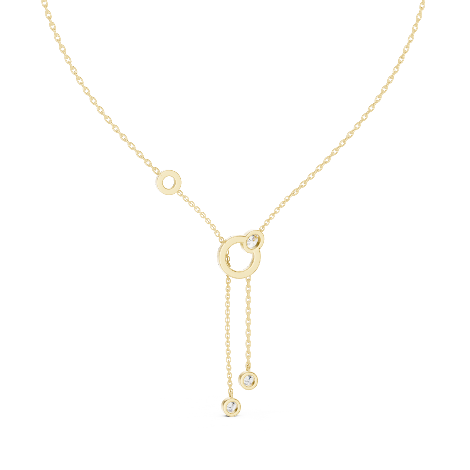  Gold Gliding Radiance Y Pendant Front View