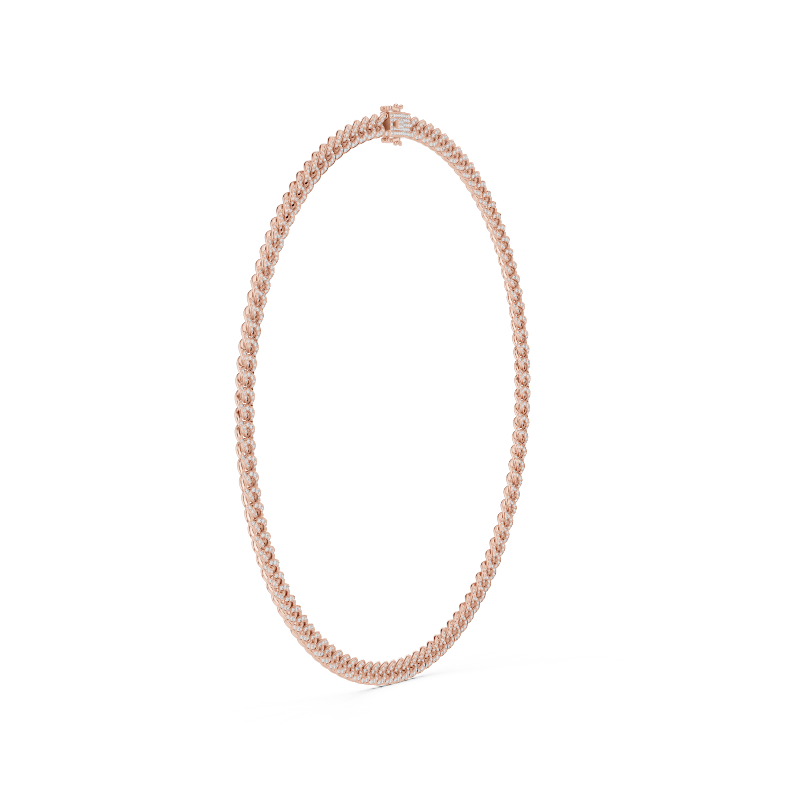 Rose Gold Embrace Twine Chain Necklace Side View