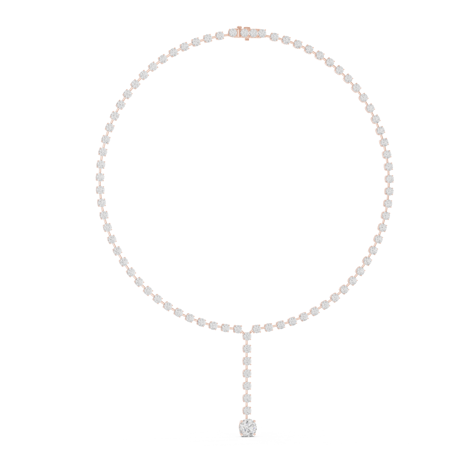  Rose Gold Radiant Pulse Drop Necklace Left View