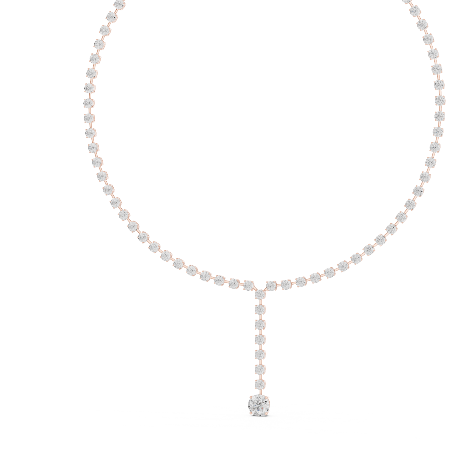  Rose Gold Radiant Pulse Drop Necklace Right View