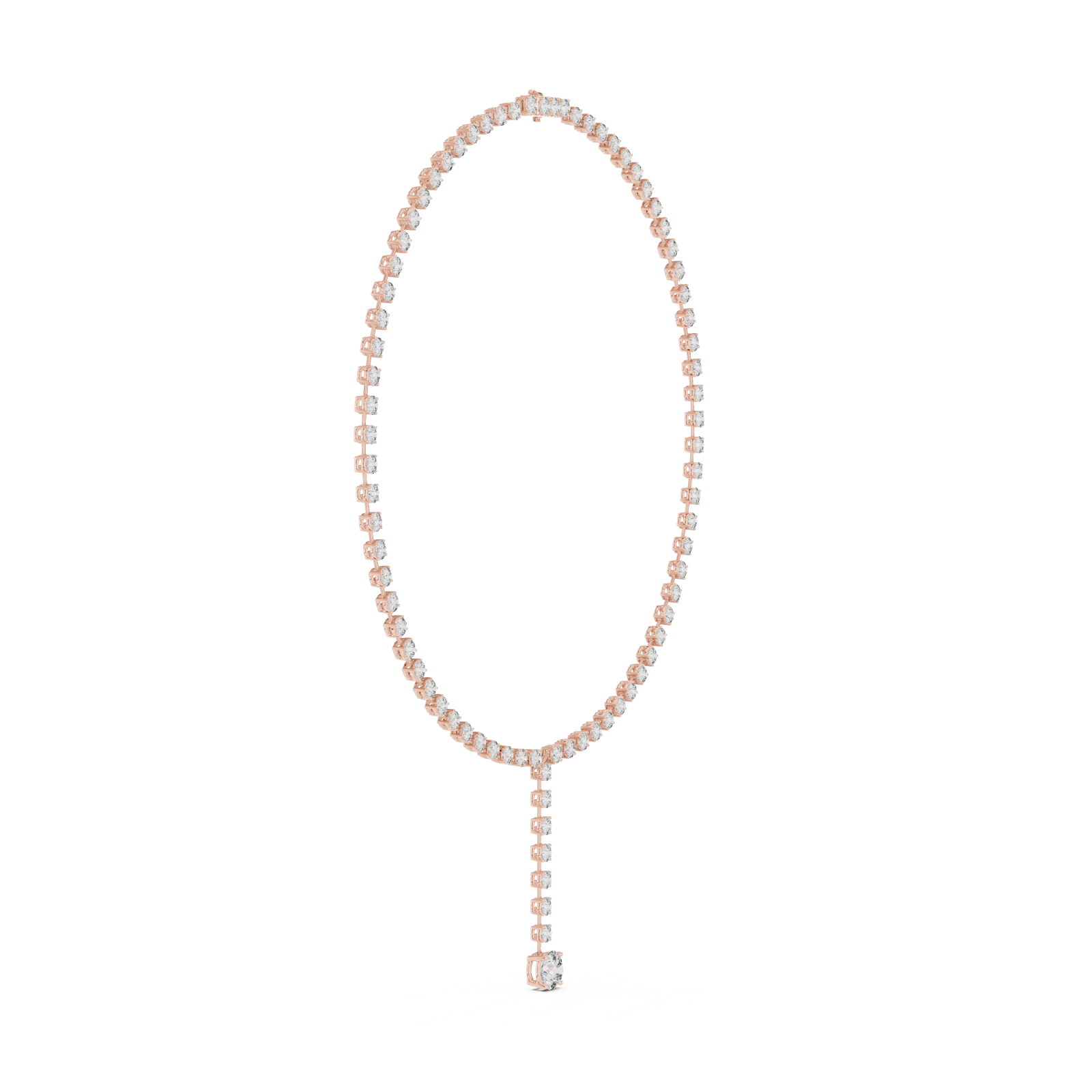  Rose Gold Radiant Pulse Drop Necklace Side View