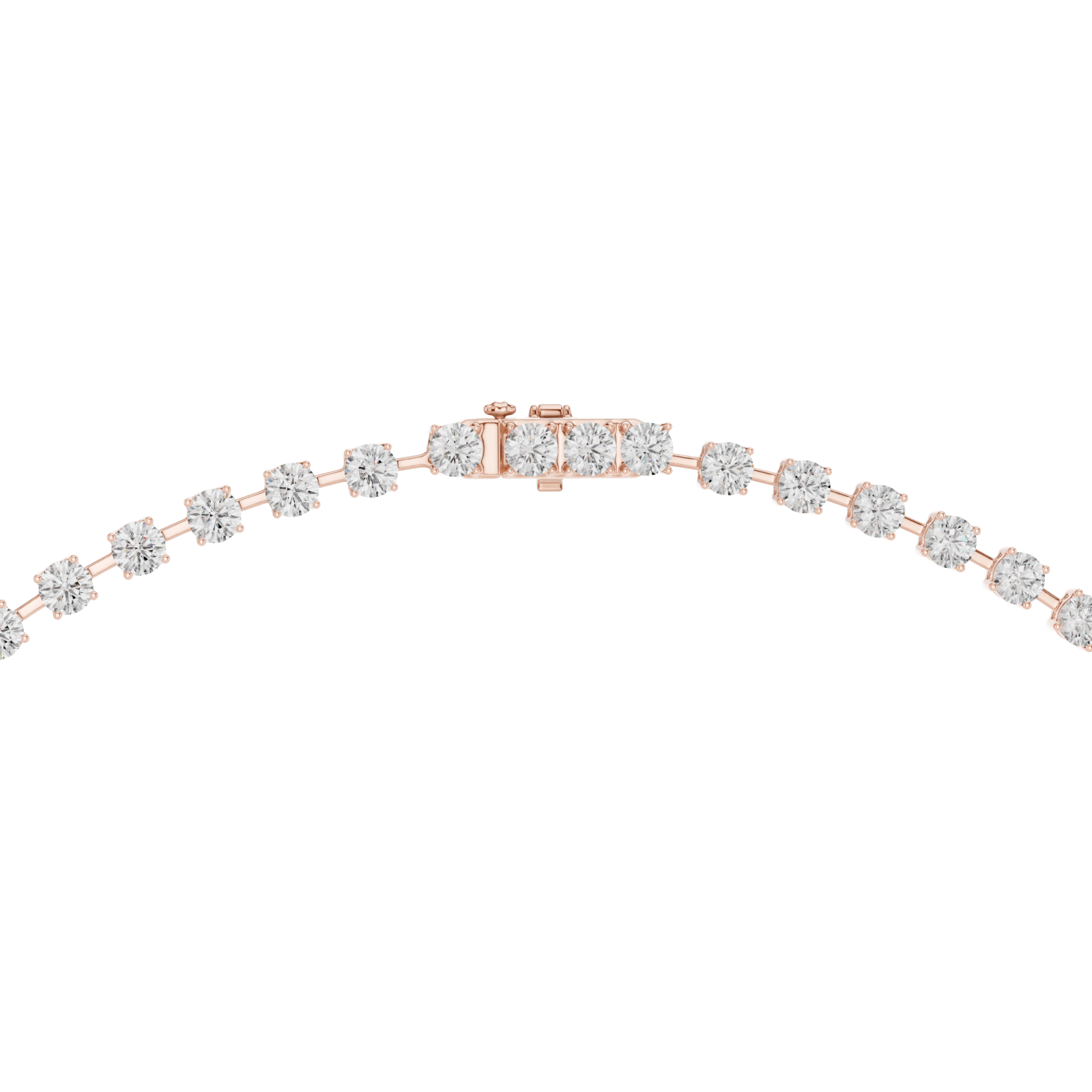  Rose Gold Radiant Pulse Drop Necklace Front View