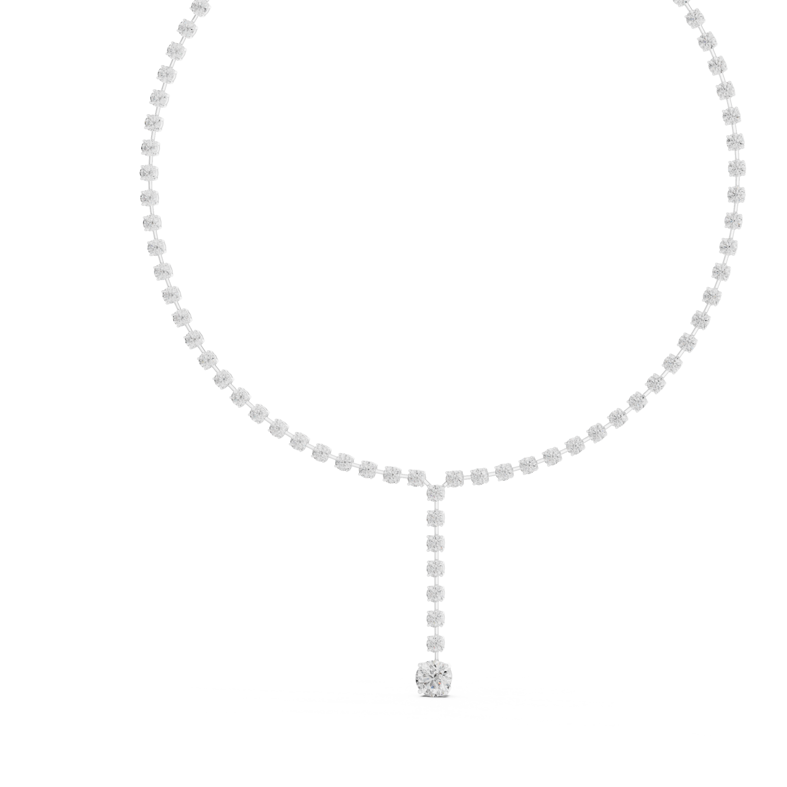 White Gold Radiant Pulse Drop Necklace Right View