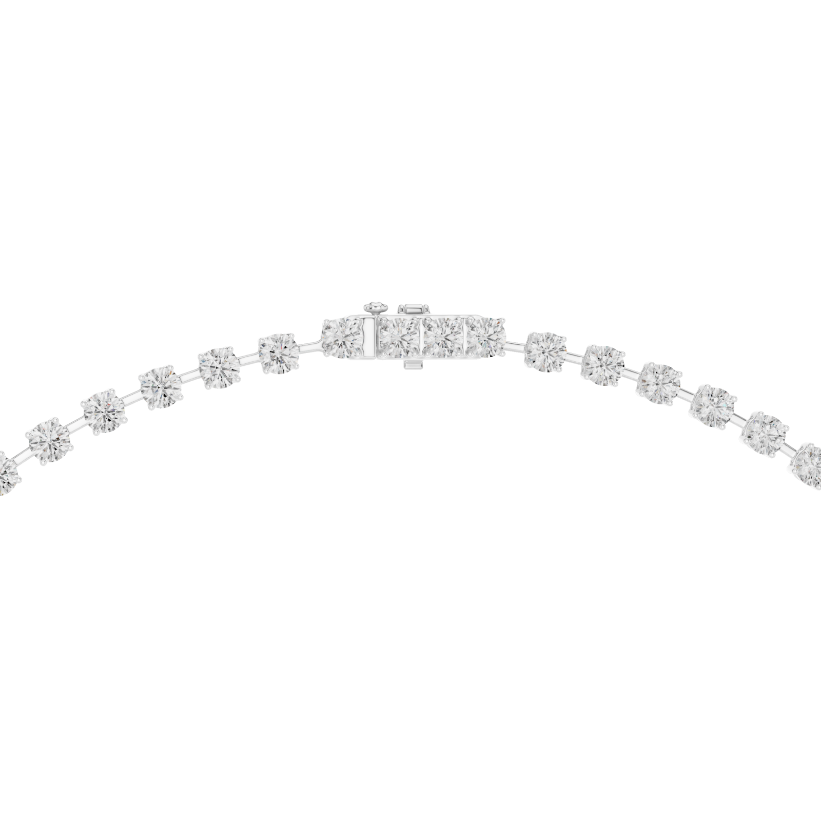  White Gold Radiant Pulse Drop Necklace Front View