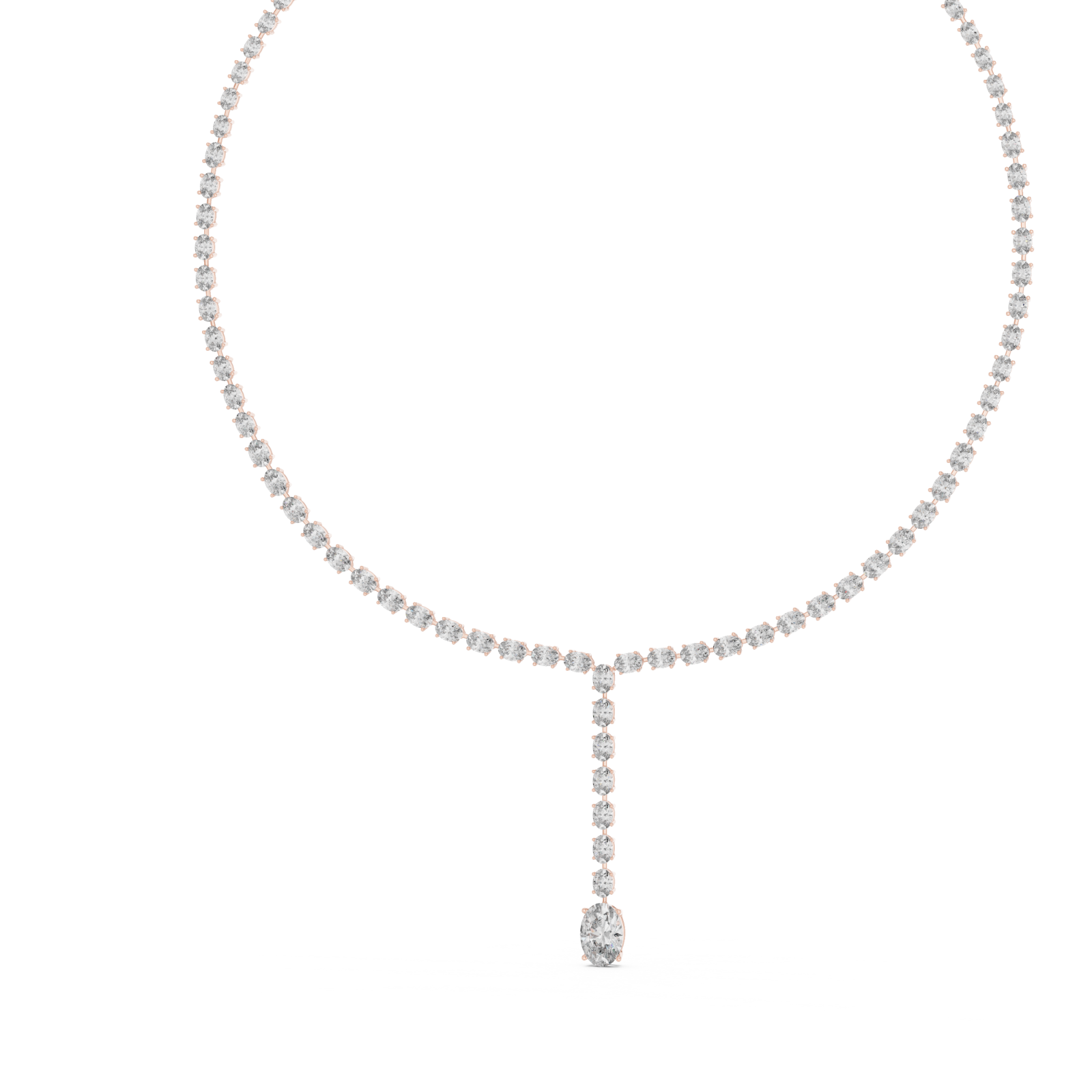  Rose Gold Radiant Lattice Harmony Lariat Necklace Right View