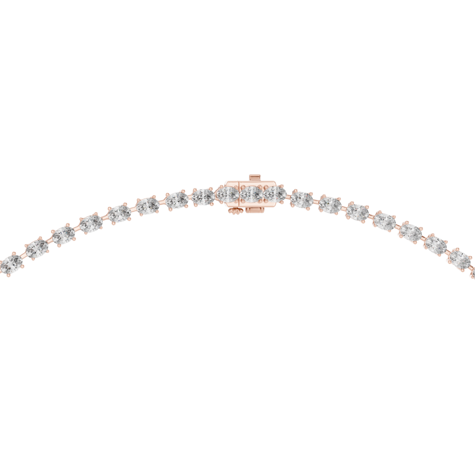  Rose Gold Radiant Lattice Harmony Lariat Necklace Front View