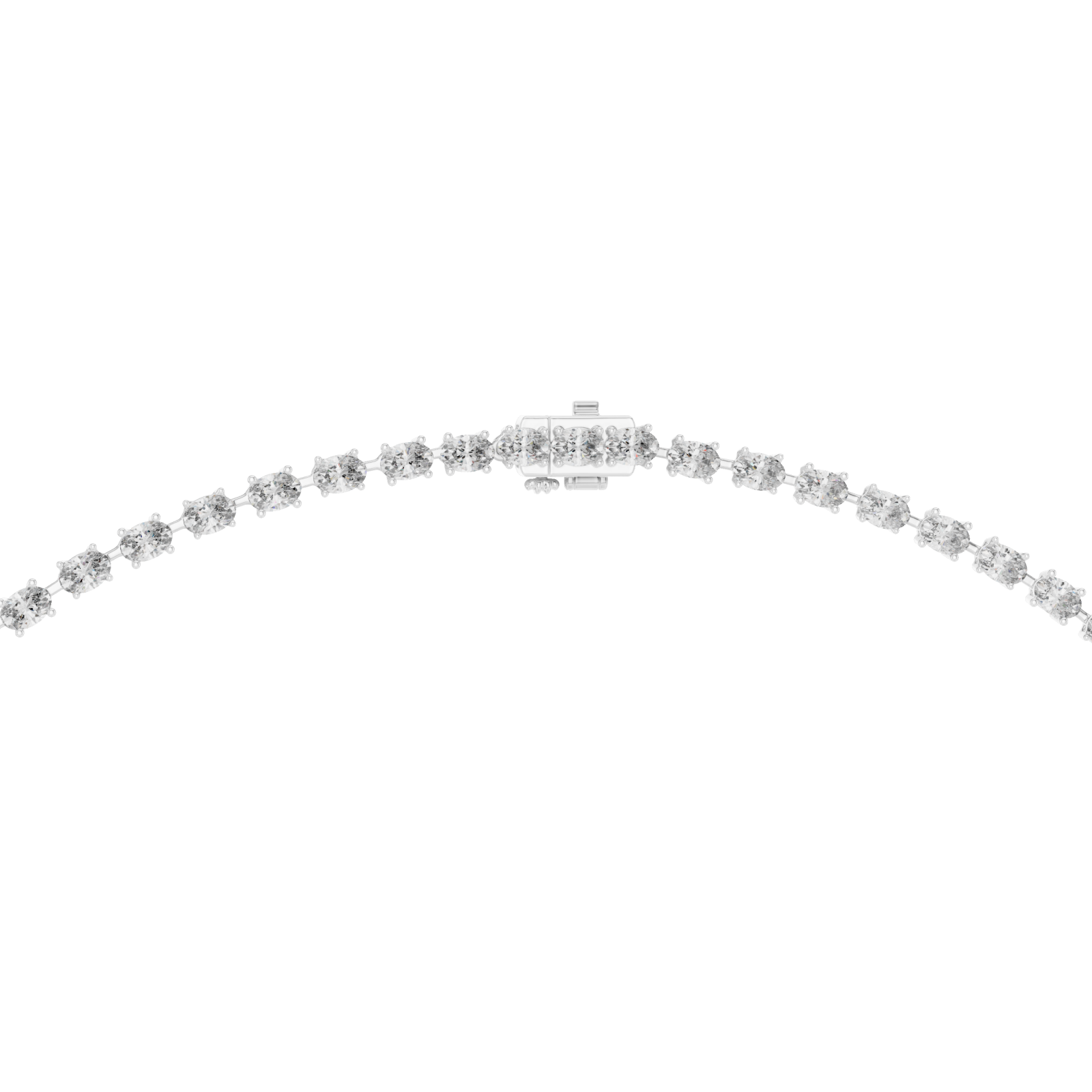  White Gold Radiant Lattice Harmony Lariat Necklace Front View
