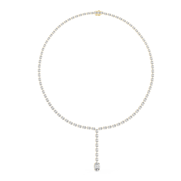  Gold Radiant Lattice Harmony Lariat Necklace Left View