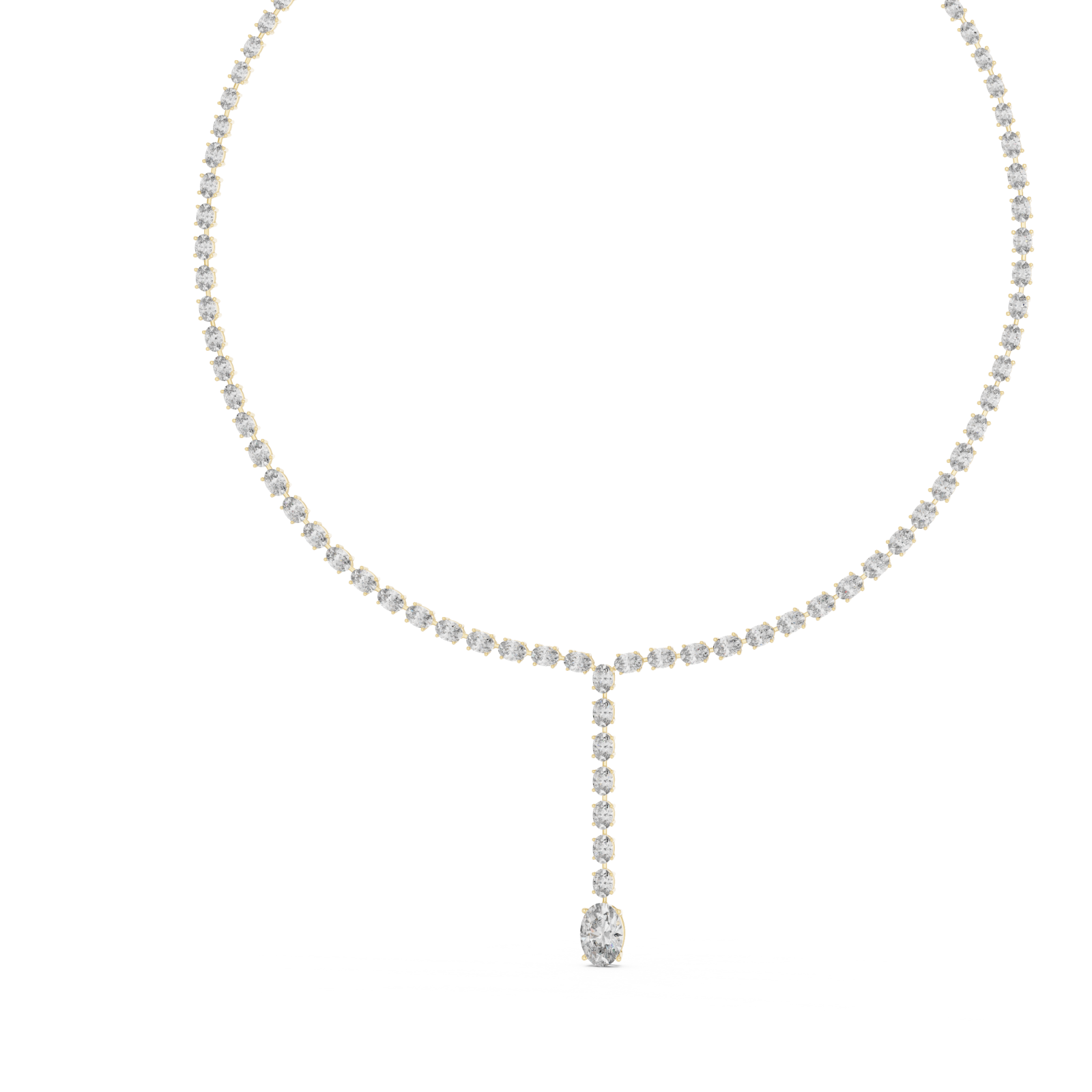 Gold Radiant Lattice Harmony Lariat Necklace Right View