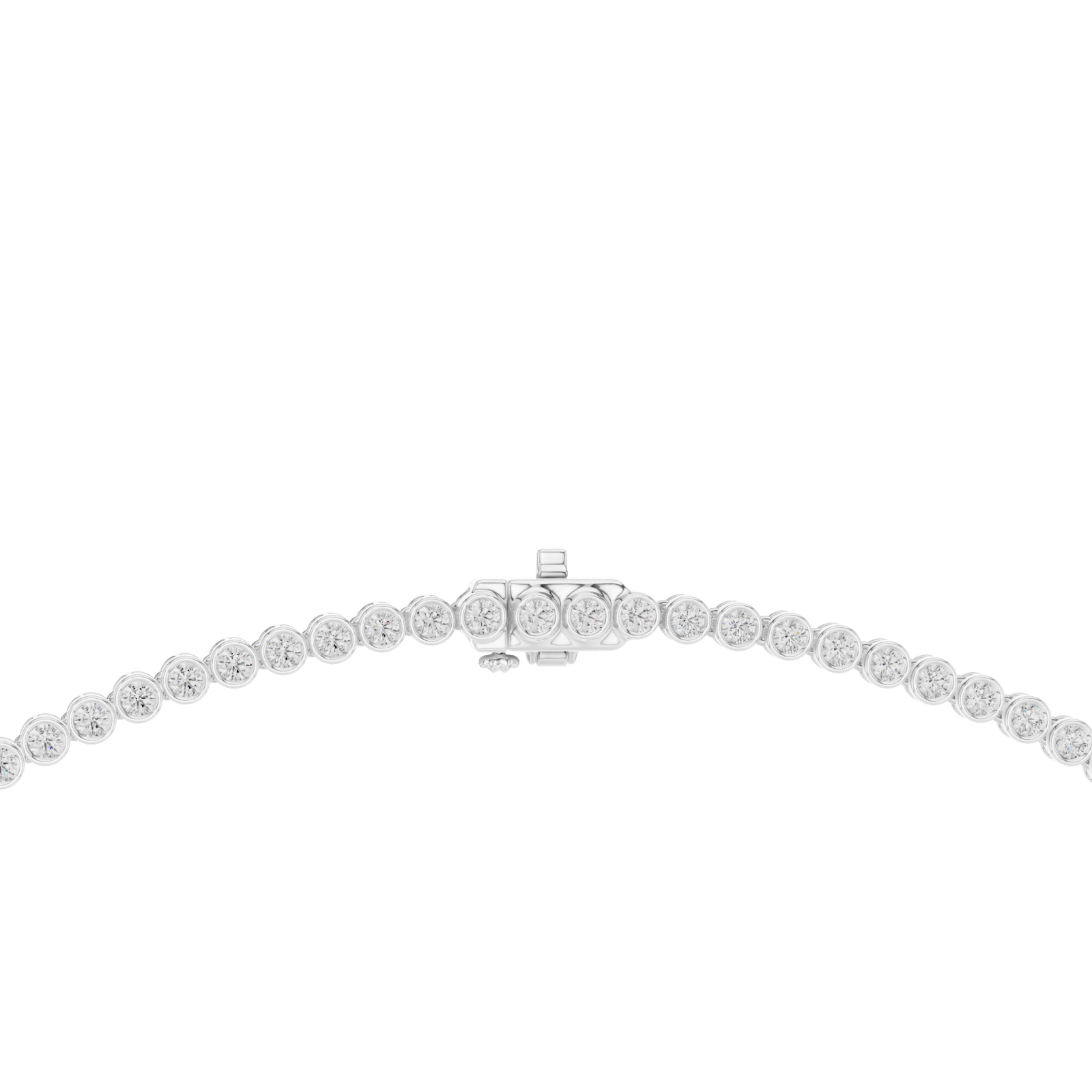  White Gold Celestial Glow Classic Neck Chain Front View