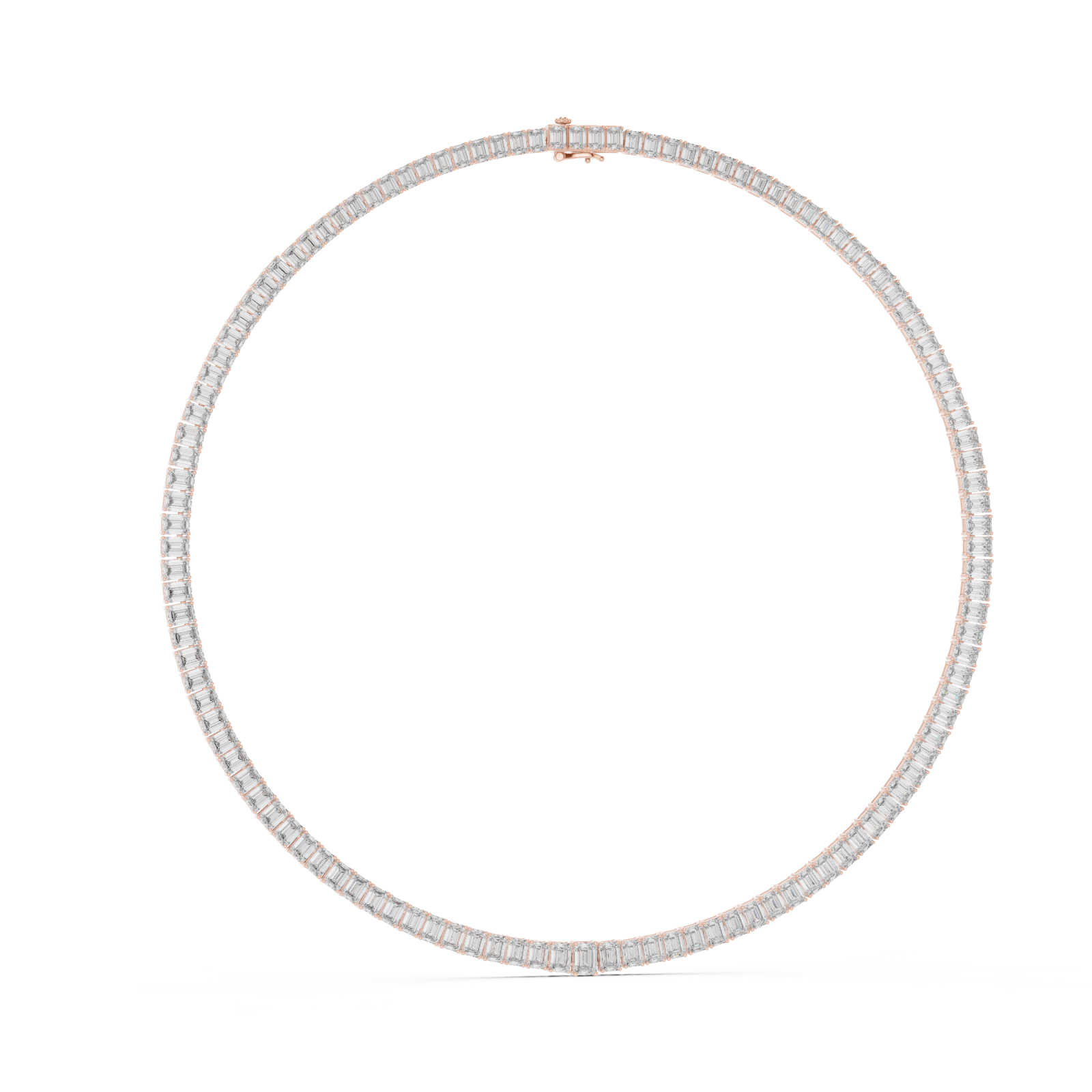  Rose Gold Twilight Cascade Lattice Choker Necklace Left View