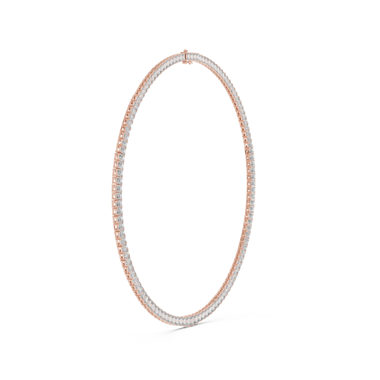  Rose Gold Twilight Cascade Lattice Choker Necklace Side View