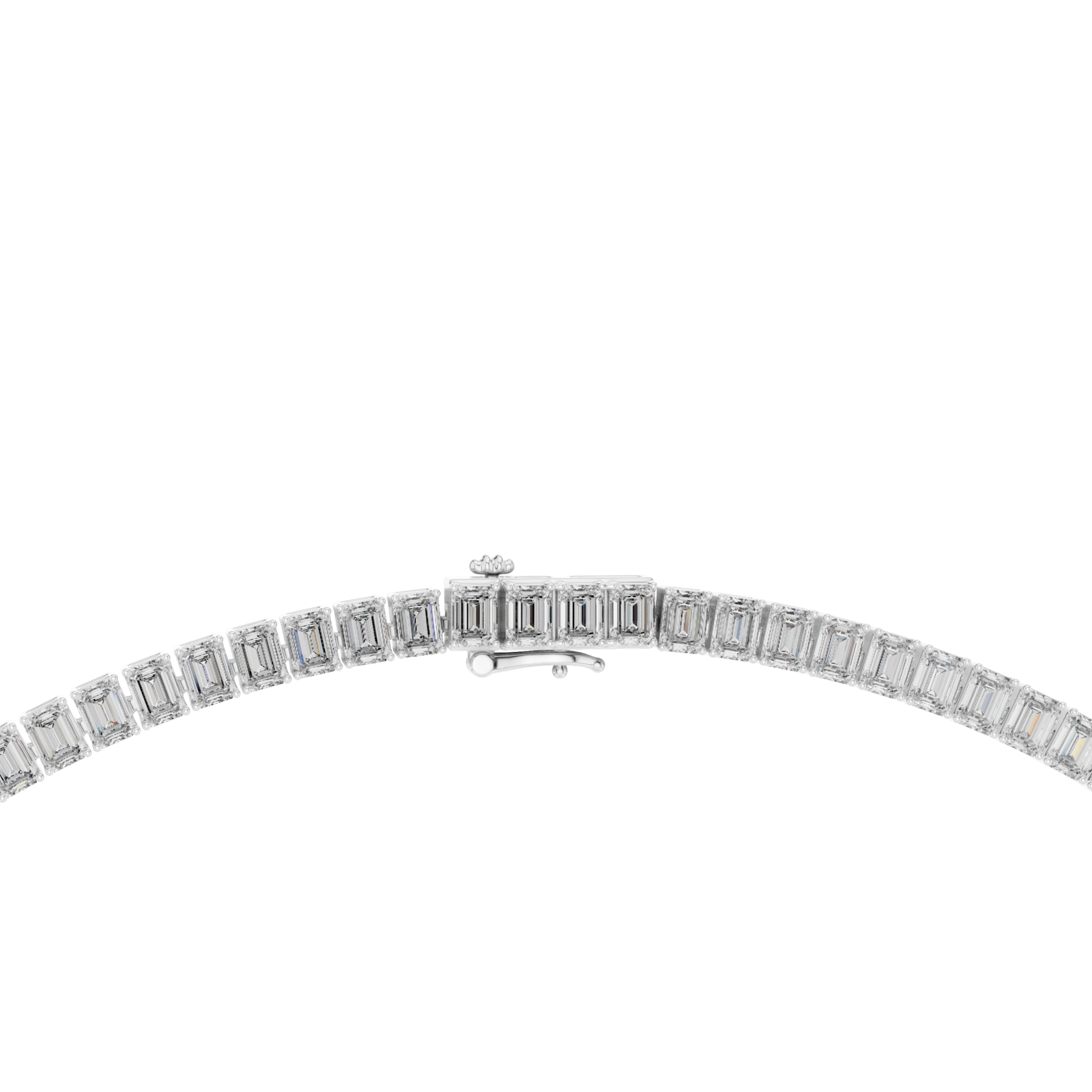  White Gold Twilight Cascade Lattice Choker Necklace Front View