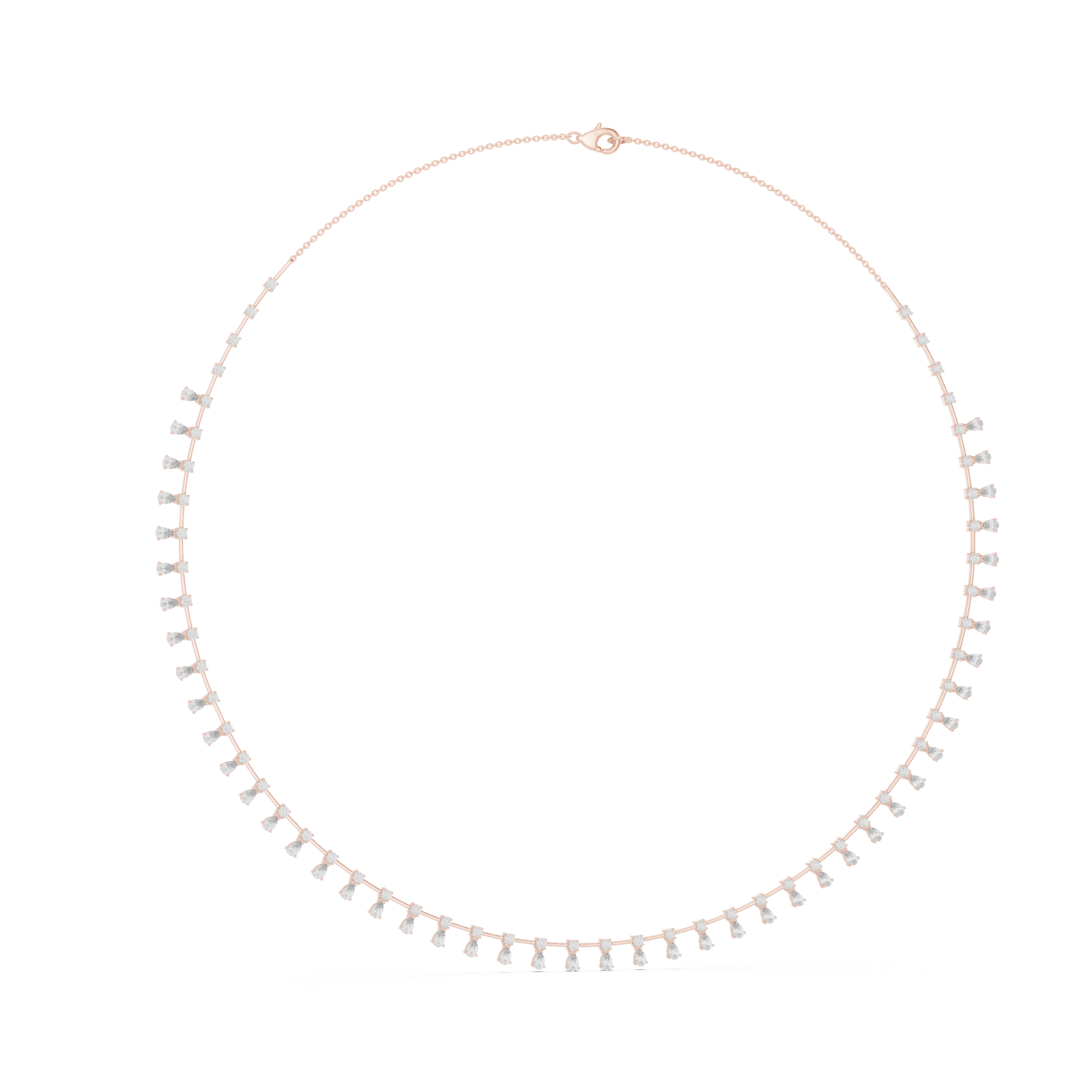  Rose Gold Whispering Halo Flair Necklace Left View