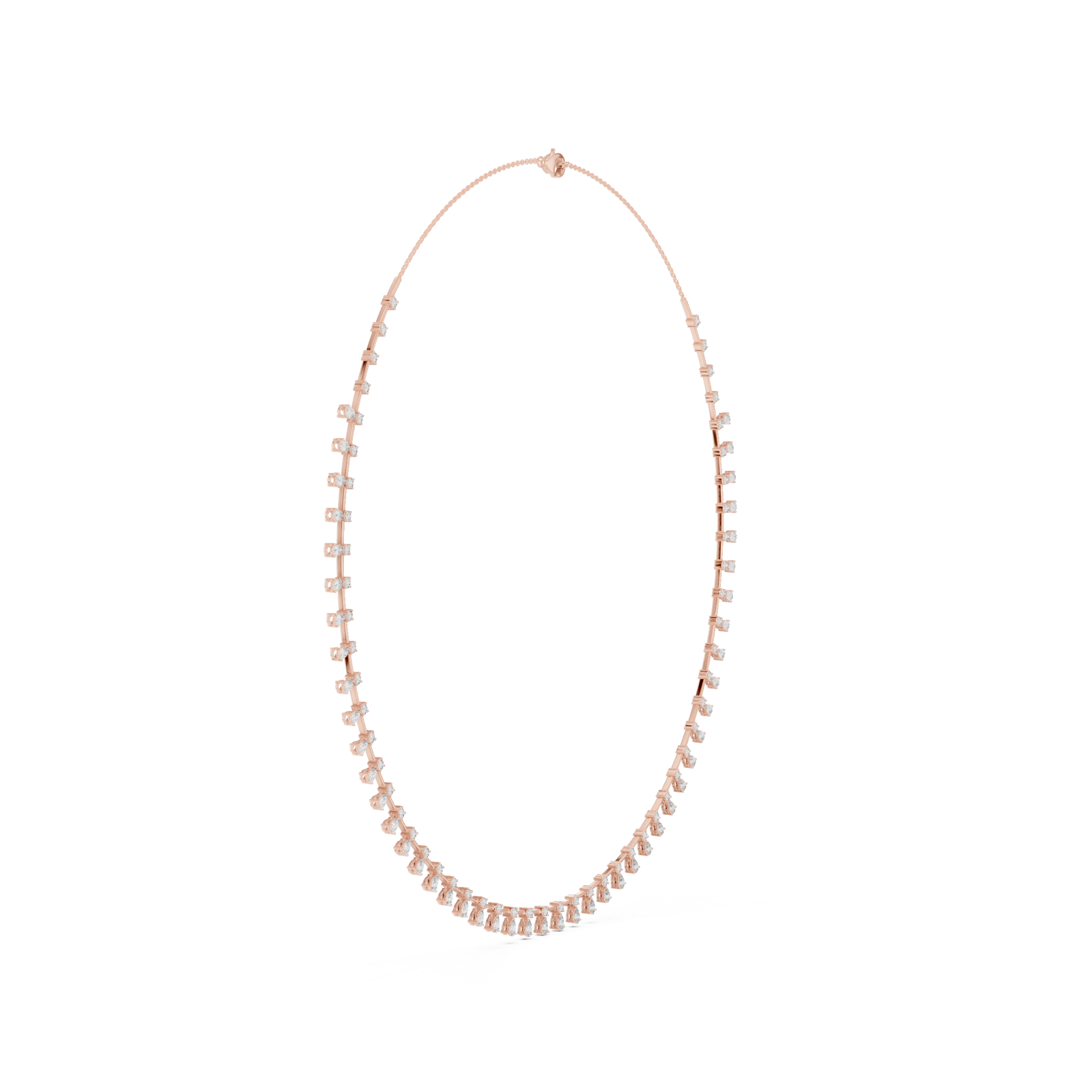  Rose Gold Whispering Halo Flair Necklace Side View