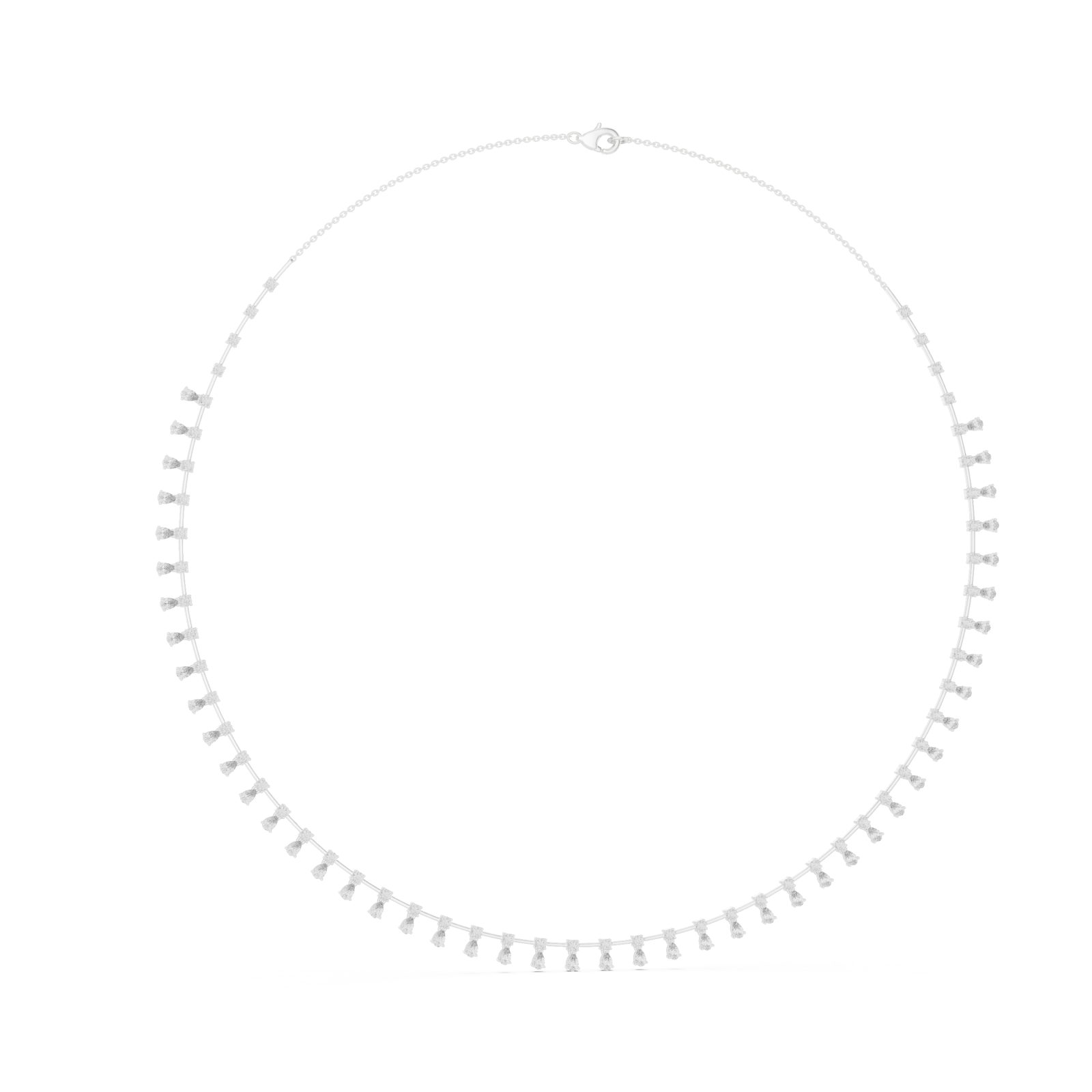  White Gold Whispering Halo Flair Necklace Left View