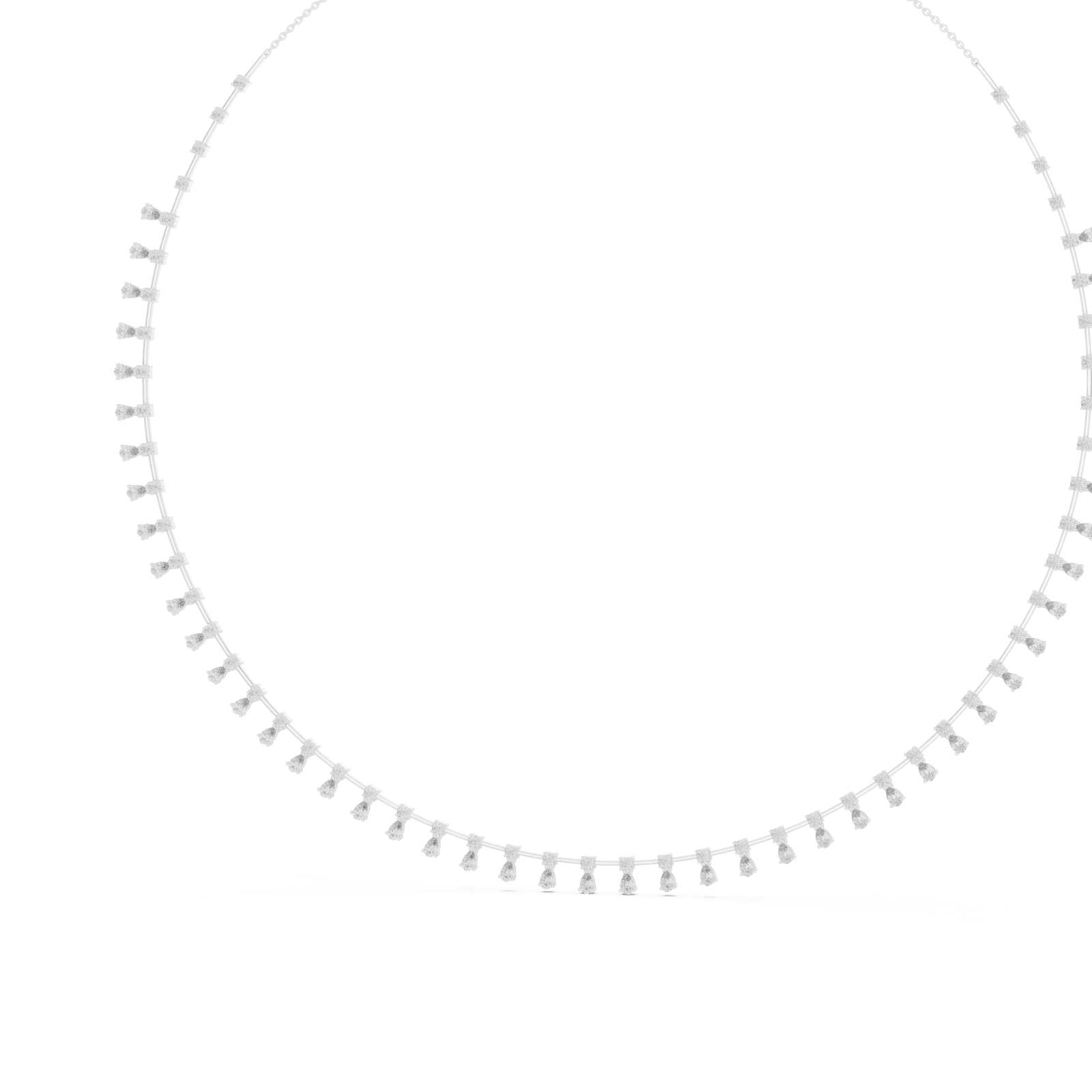 White Gold Whispering Halo Flair Necklace Right View