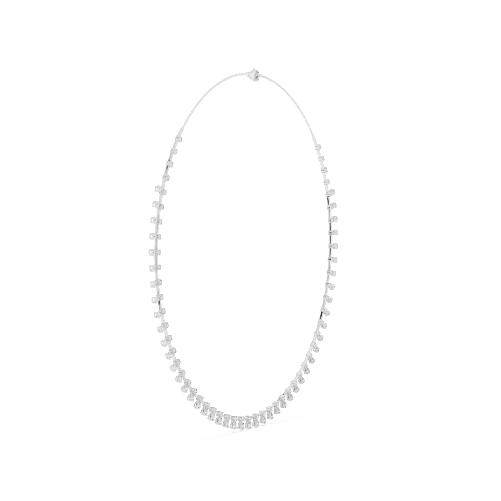  White Gold Whispering Halo Flair Necklace Side View