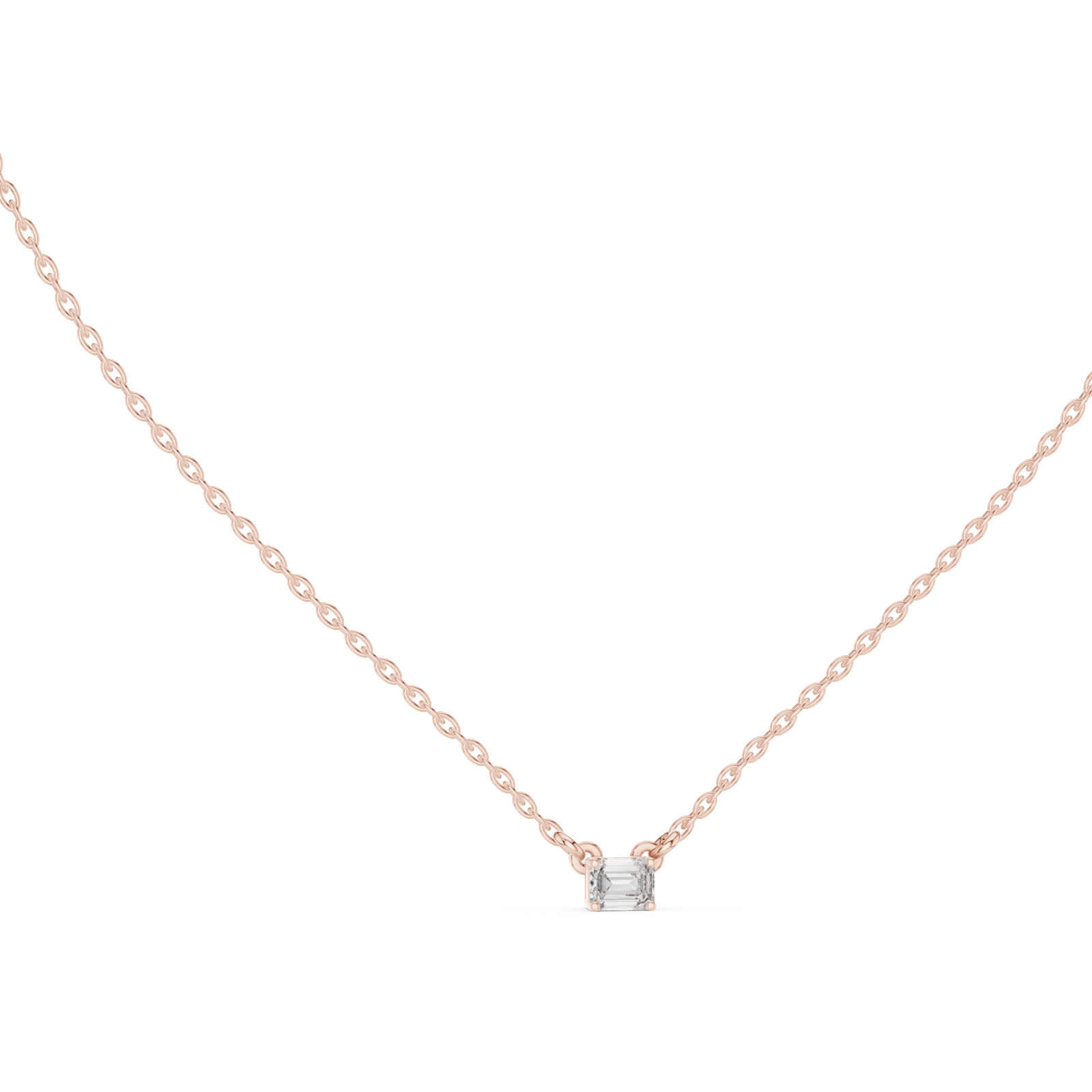  Rose Gold Celestial Muse Solitaire Necklace Left View