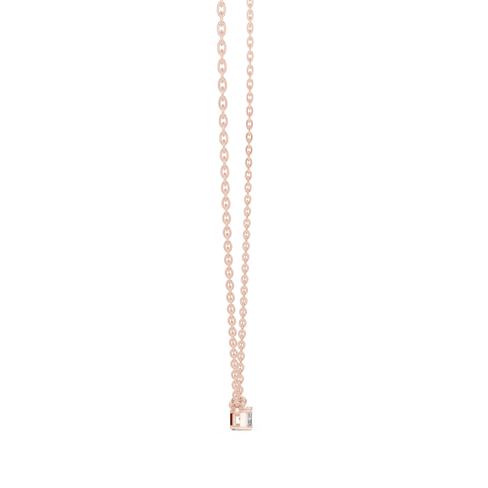  Rose Gold Celestial Muse Solitaire Necklace Side View