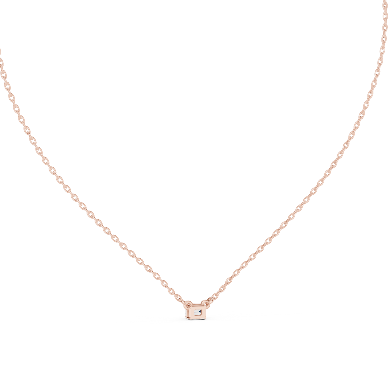  Rose Gold Celestial Muse Solitaire Necklace Front View