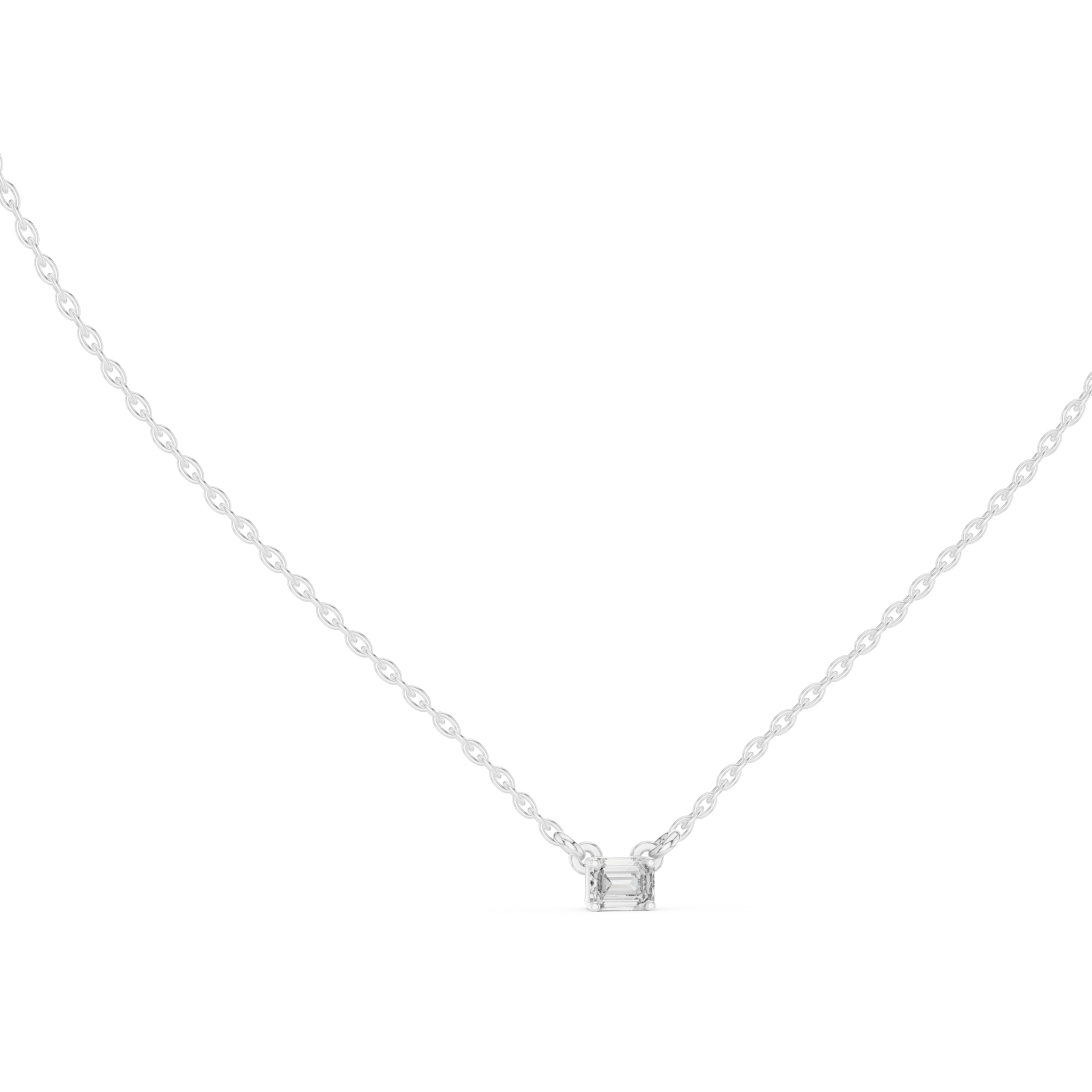  White Gold Celestial Muse Solitaire Necklace Left View