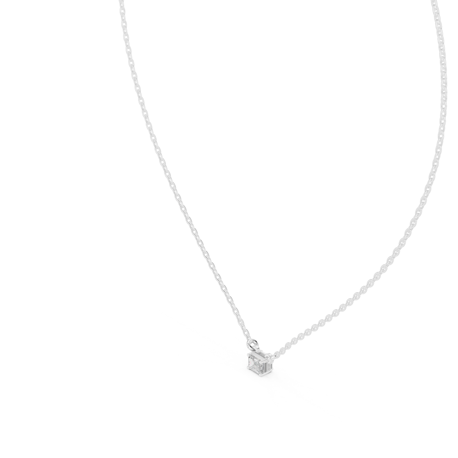  White Gold Celestial Muse Solitaire Necklace Right View