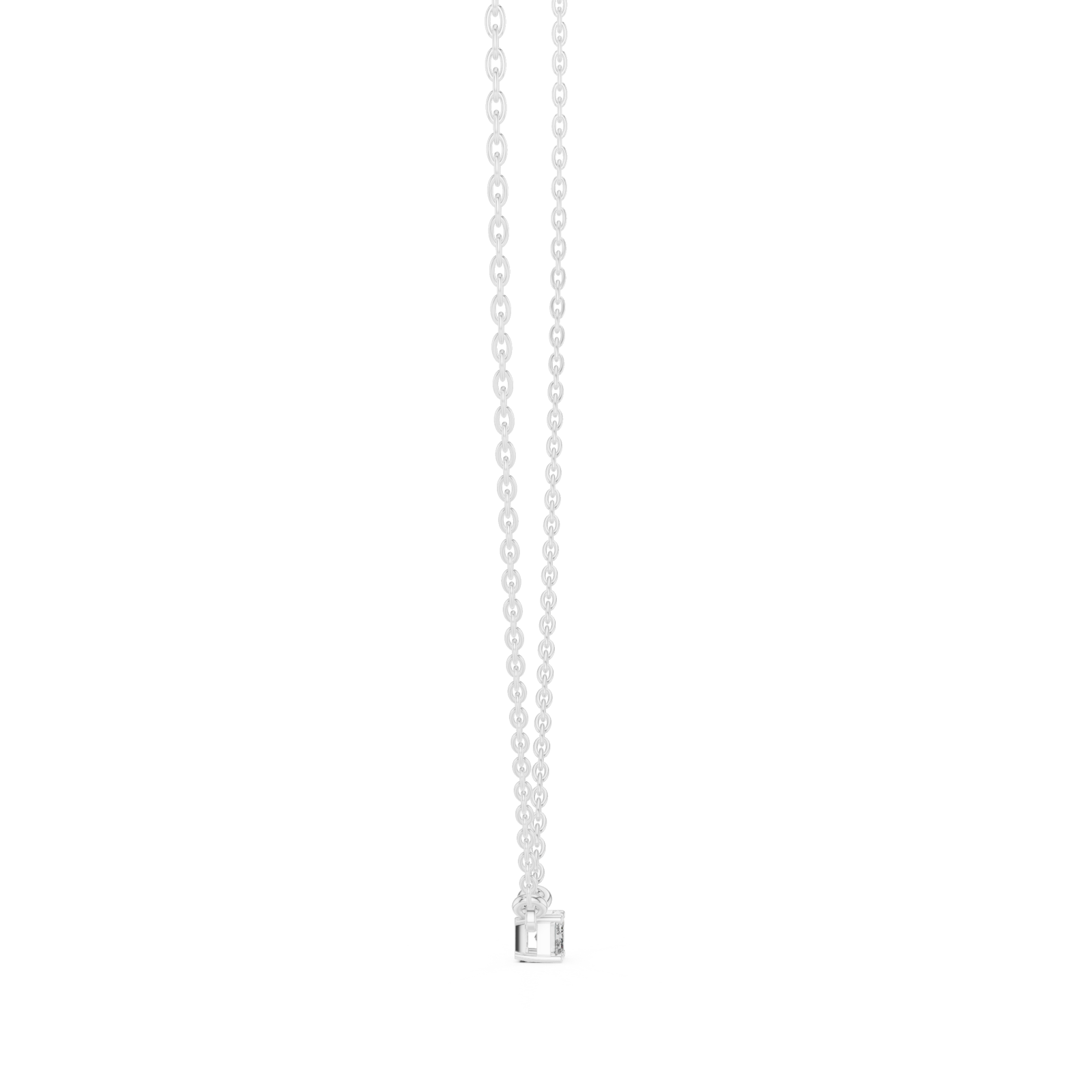  White Gold Celestial Muse Solitaire Necklace Side View