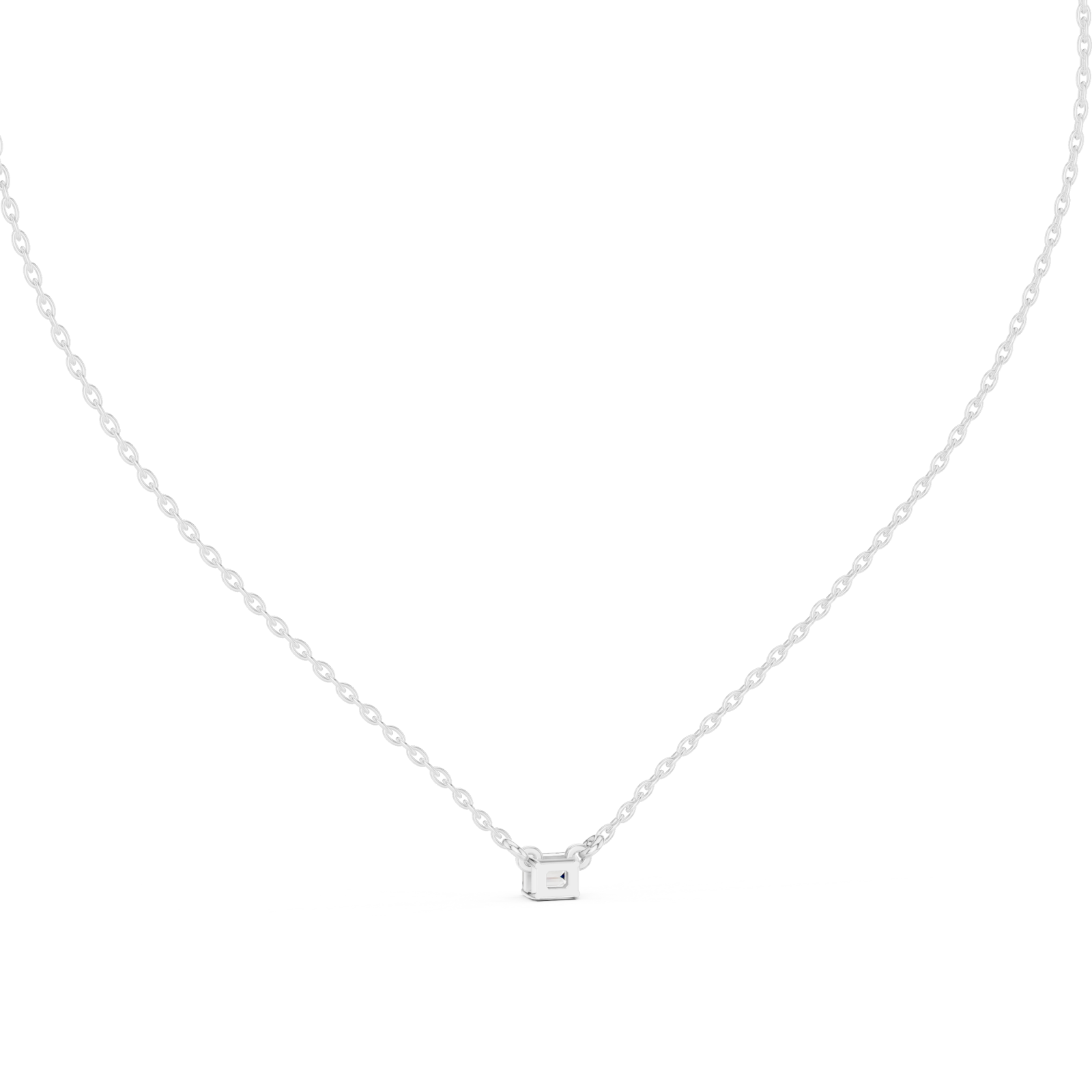  White Gold Celestial Muse Solitaire Necklace Front View