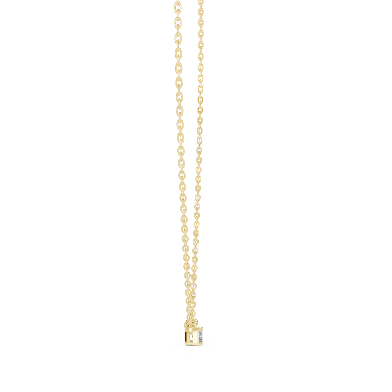  Gold Celestial Muse Solitaire Necklace Side View