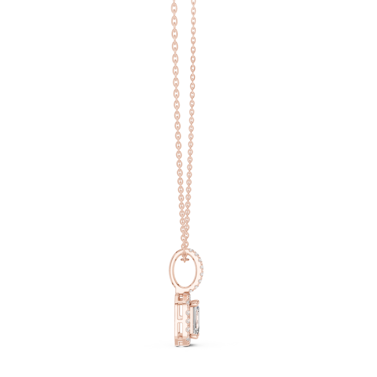  Rose Gold Embrace Pendant Necklace Side View