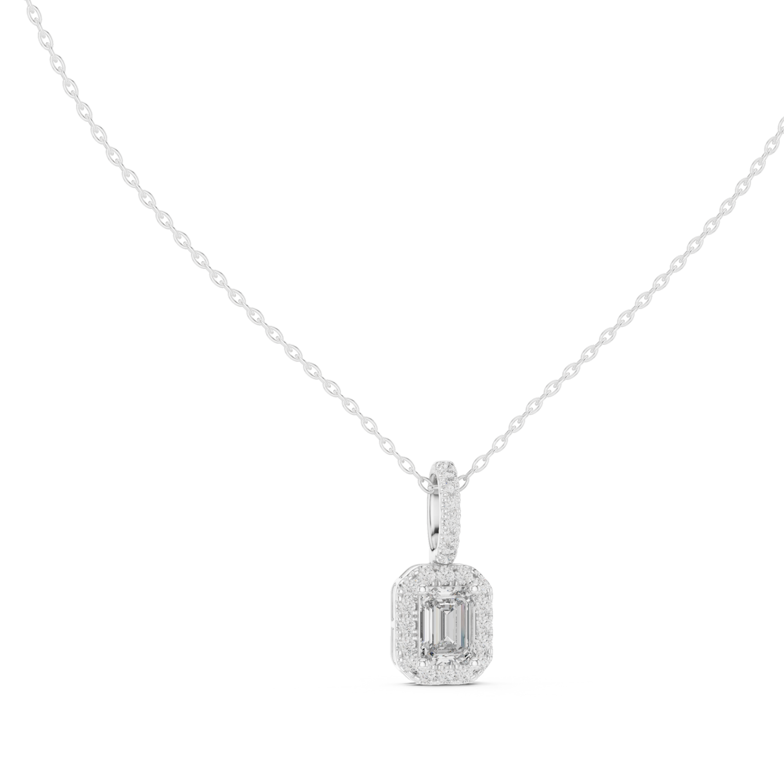 White Gold Embrace Pendant Necklace Left View