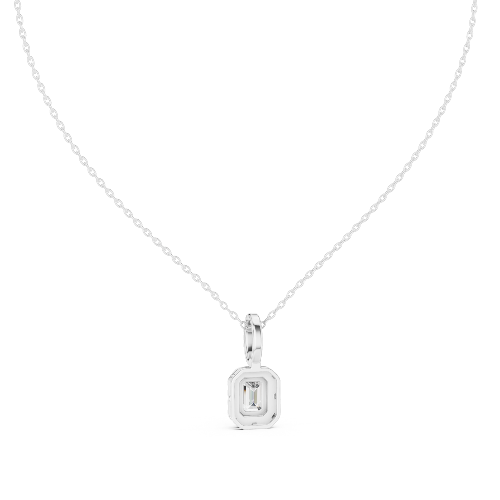  White Gold Embrace Pendant Necklace Front View
