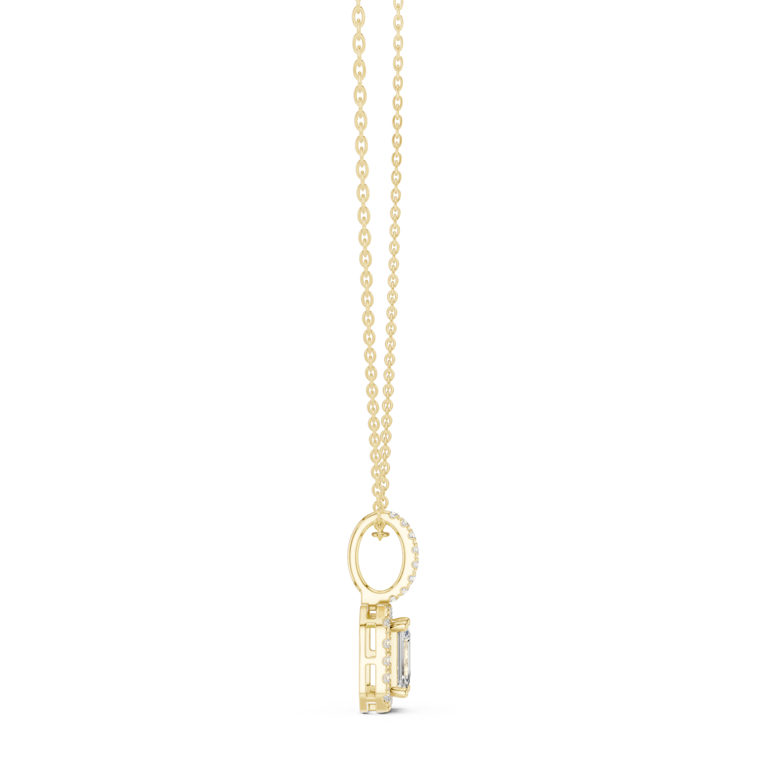  Gold Embrace Pendant Necklace Side View