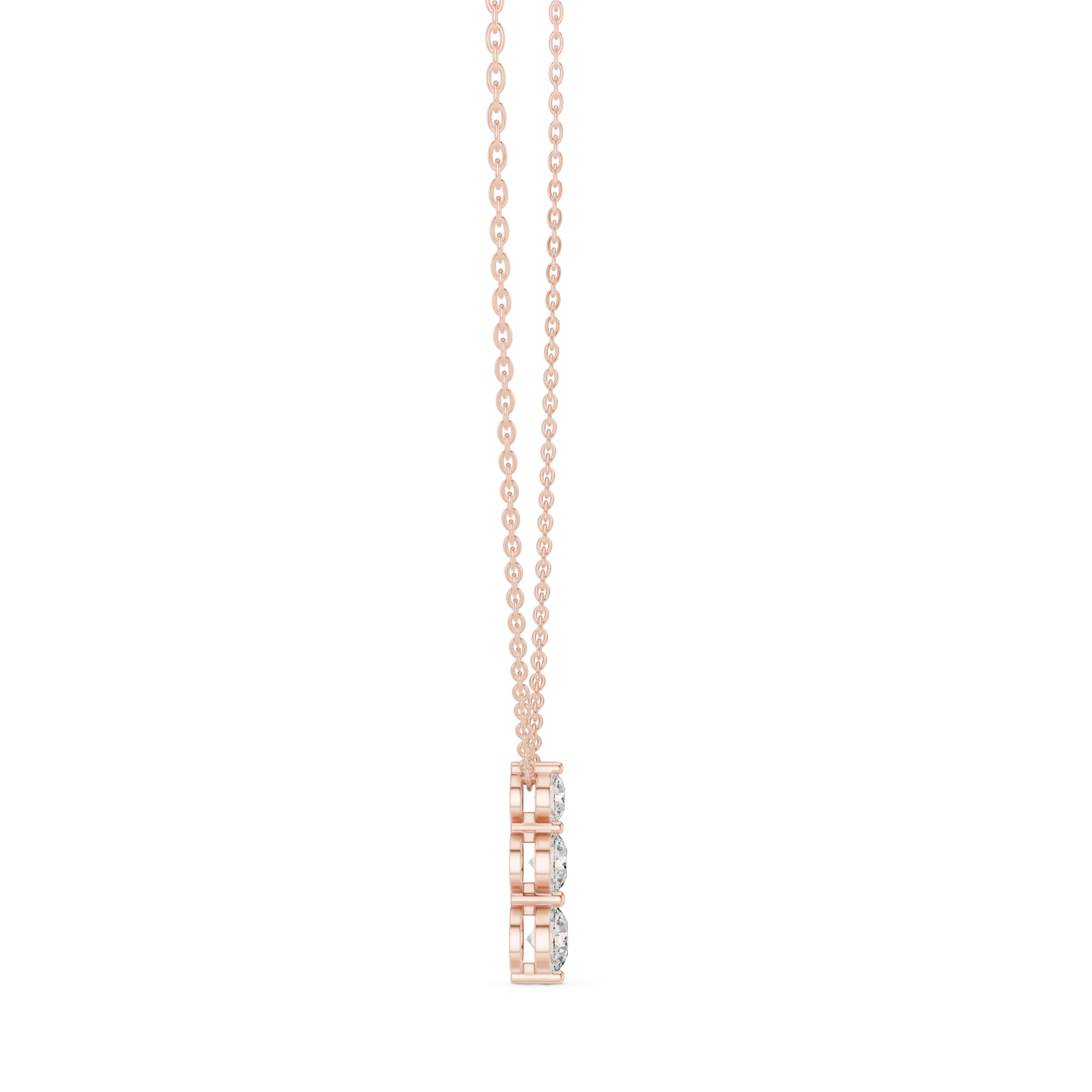  Rose Gold Serenity in Motion Cascading Pendant Side View