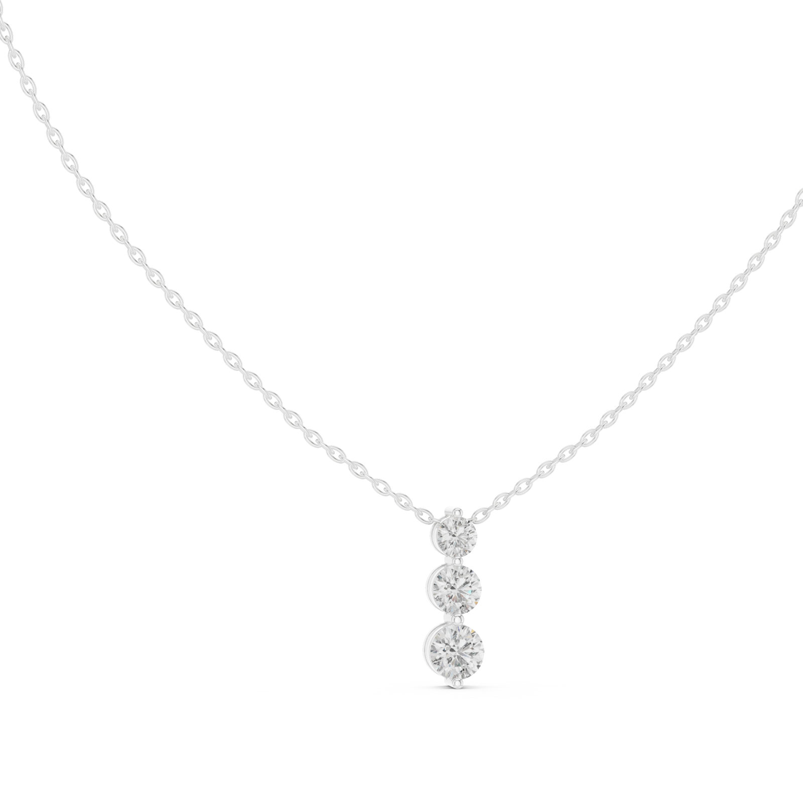  White Gold Serenity in Motion Cascading Pendant Left View