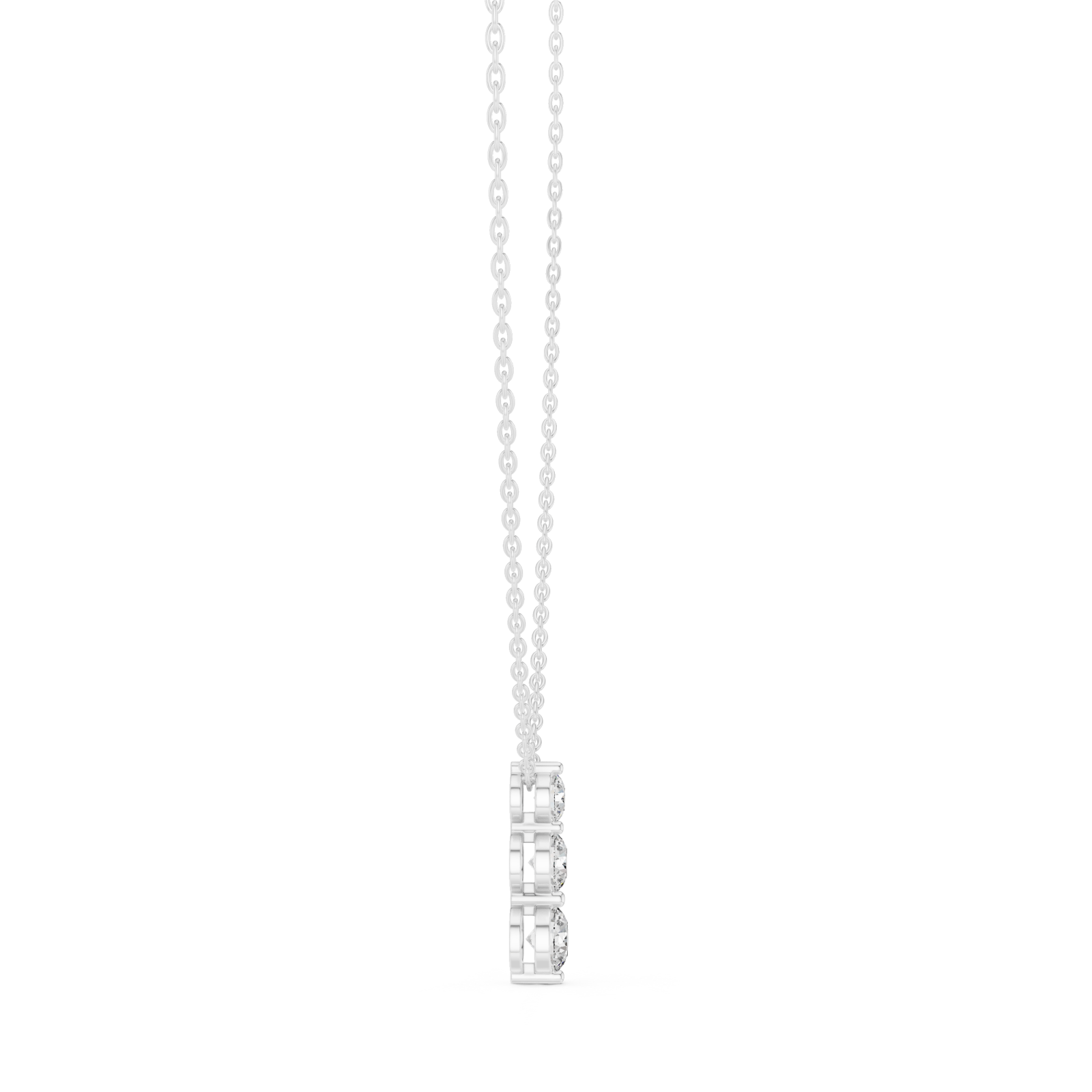  White Gold Serenity in Motion Cascading Pendant Side View
