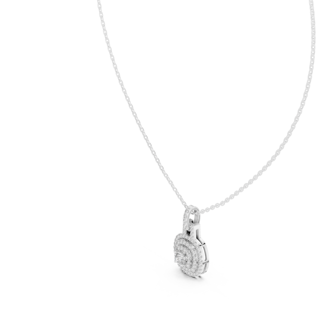  White Gold Celestial Harmony Signature Pendant Necklace Right View
